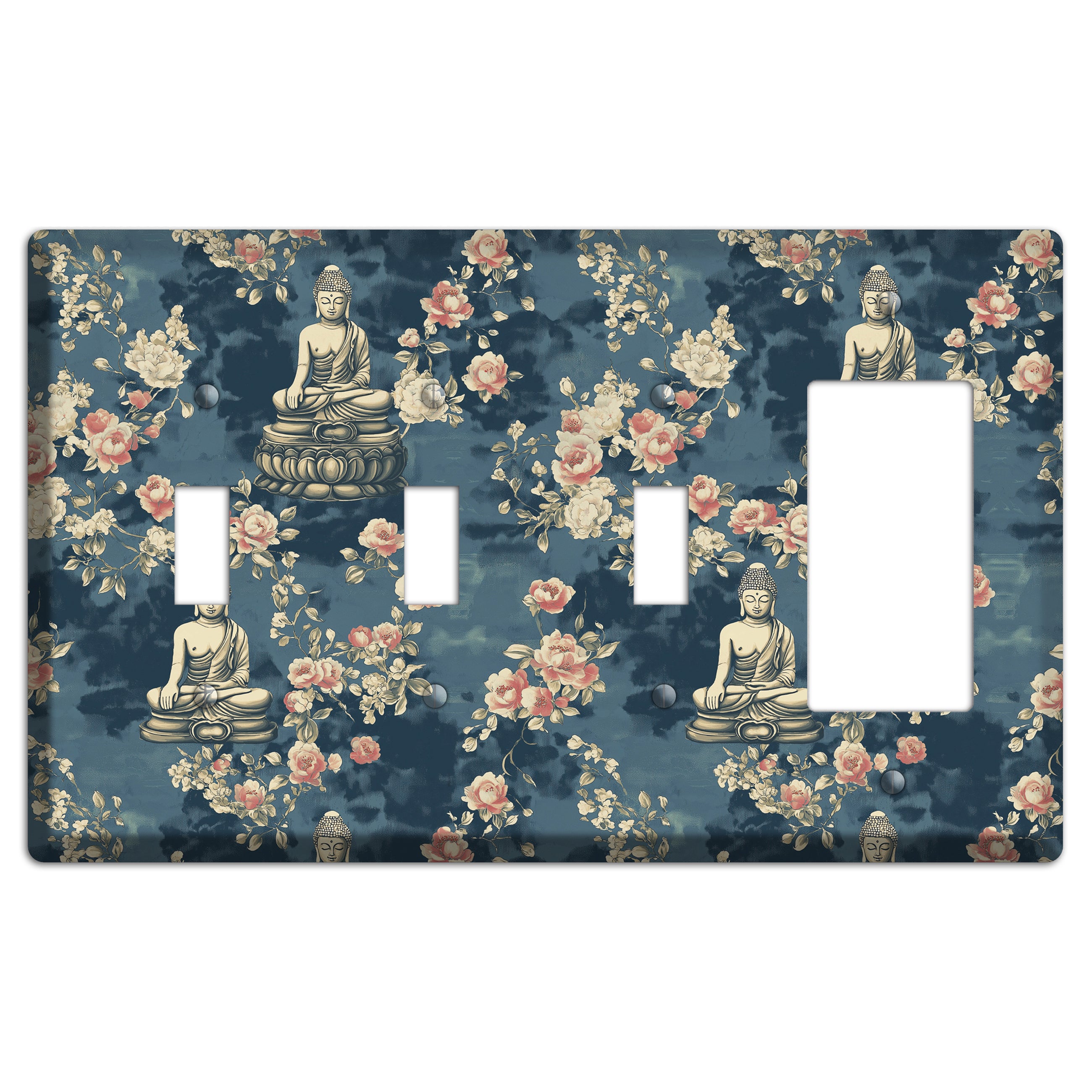 Lotus & Bloom 3 Toggle / Rocker Wallplate