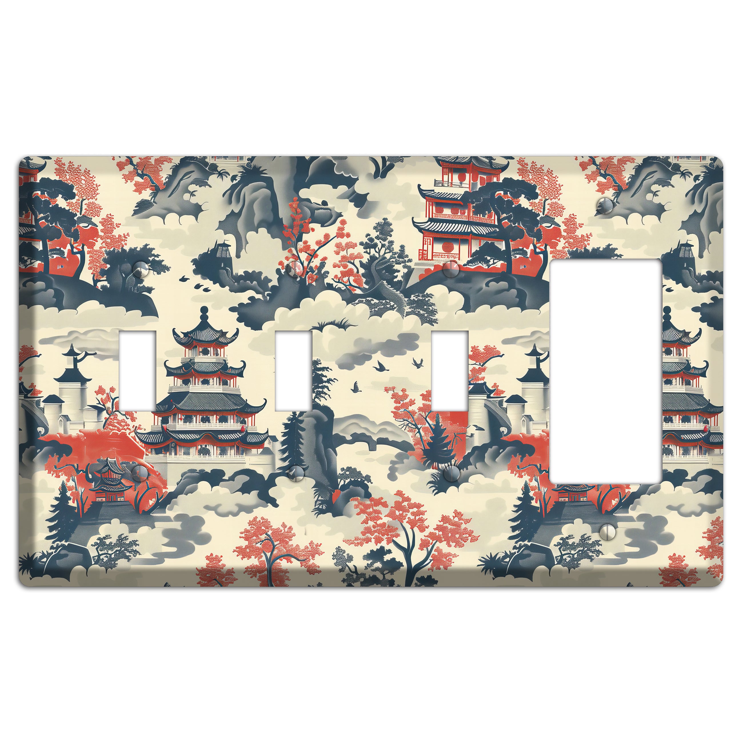 Ink & Ember Pagoda 3 Toggle / Rocker Wallplate