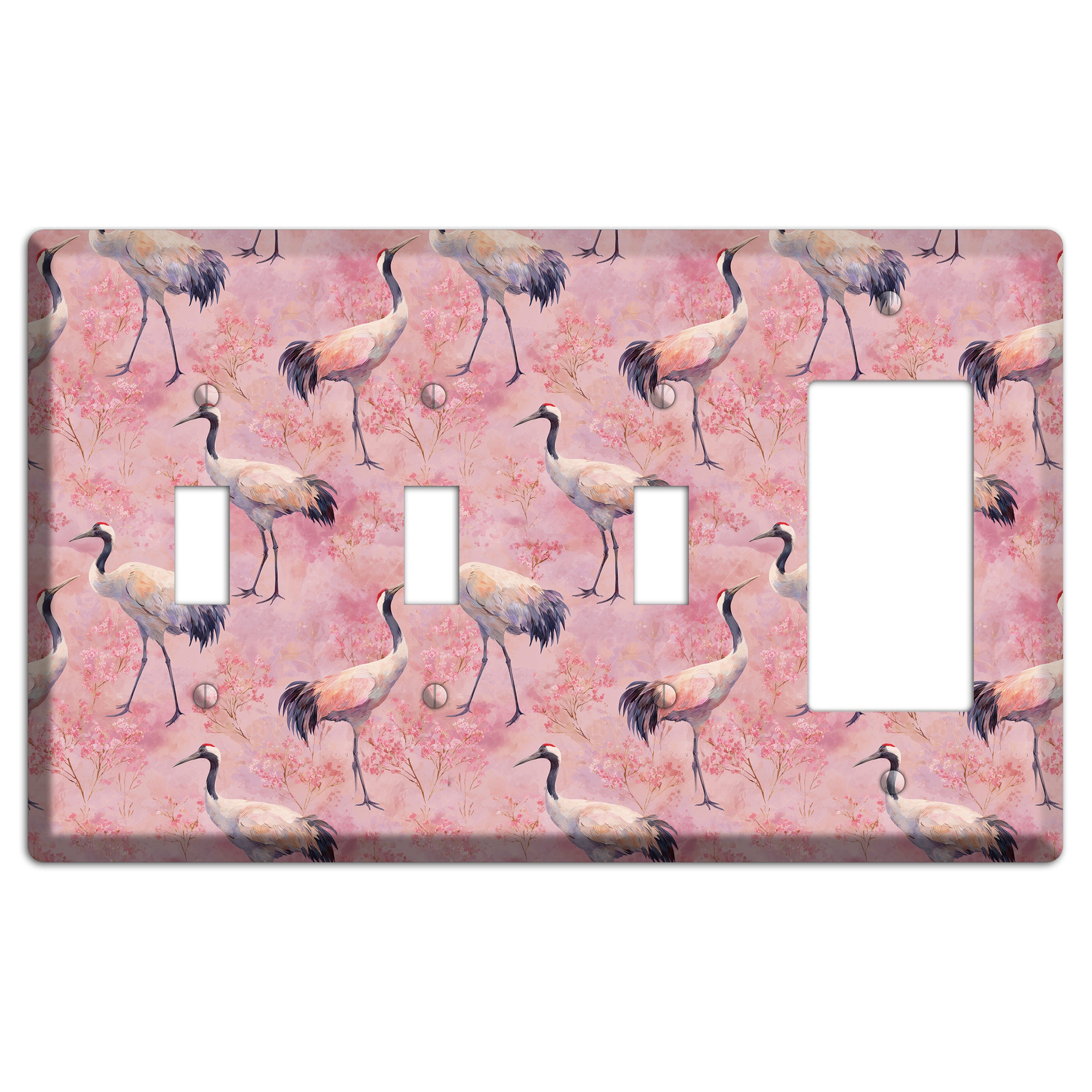 Blush Crane Reverie 3 Toggle / Rocker Wallplate