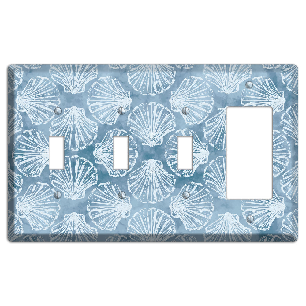 Coastal Shell Drift 3 Toggle / Rocker Wallplate