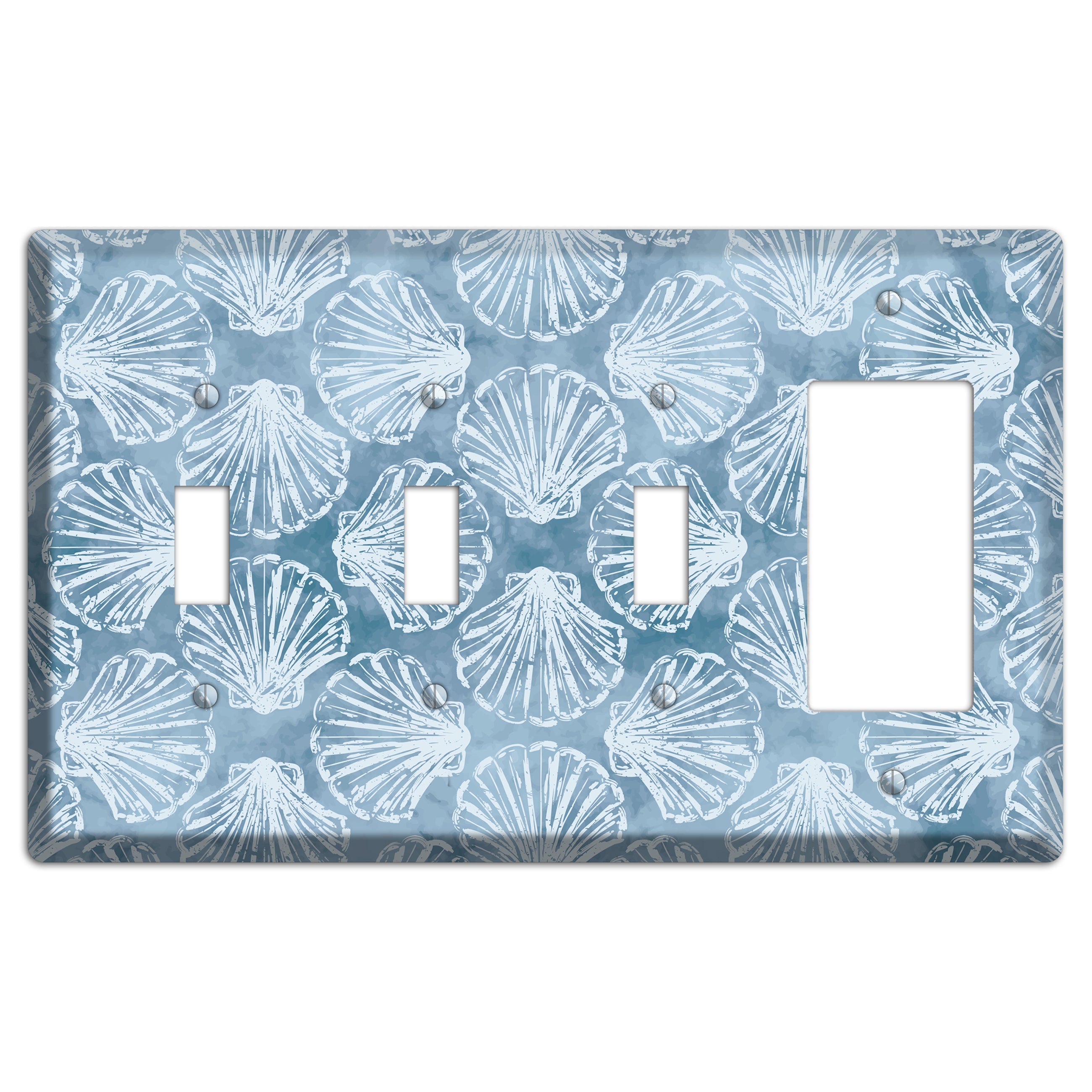 Coastal Shell Drift 3 Toggle / Rocker Wallplate