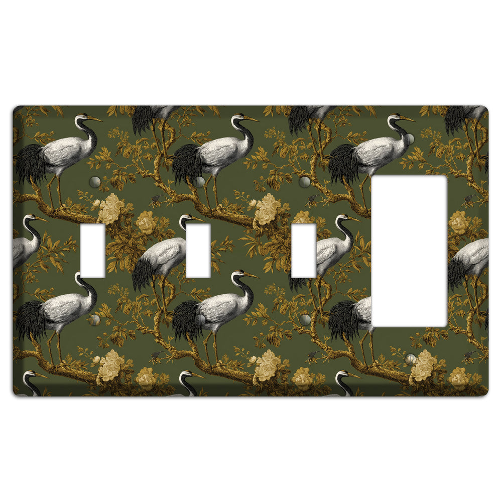 Olive Toile Sanctuary 3 Toggle / Rocker Wallplate