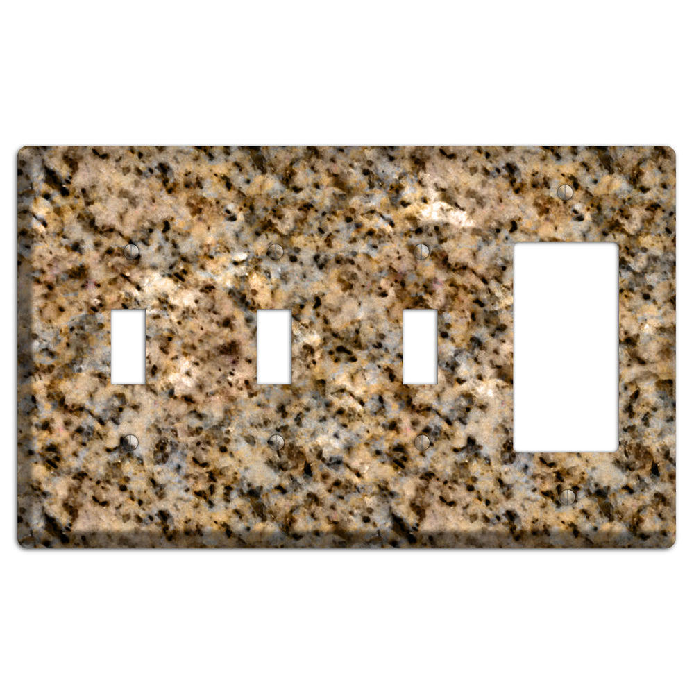 Giallo Ornamental Granite 3 Toggle / Rocker Wallplate