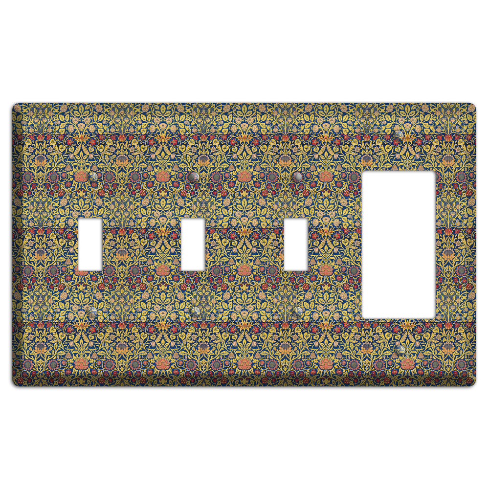 Orchard Garden Stripe 3 Toggle / Rocker Wallplate