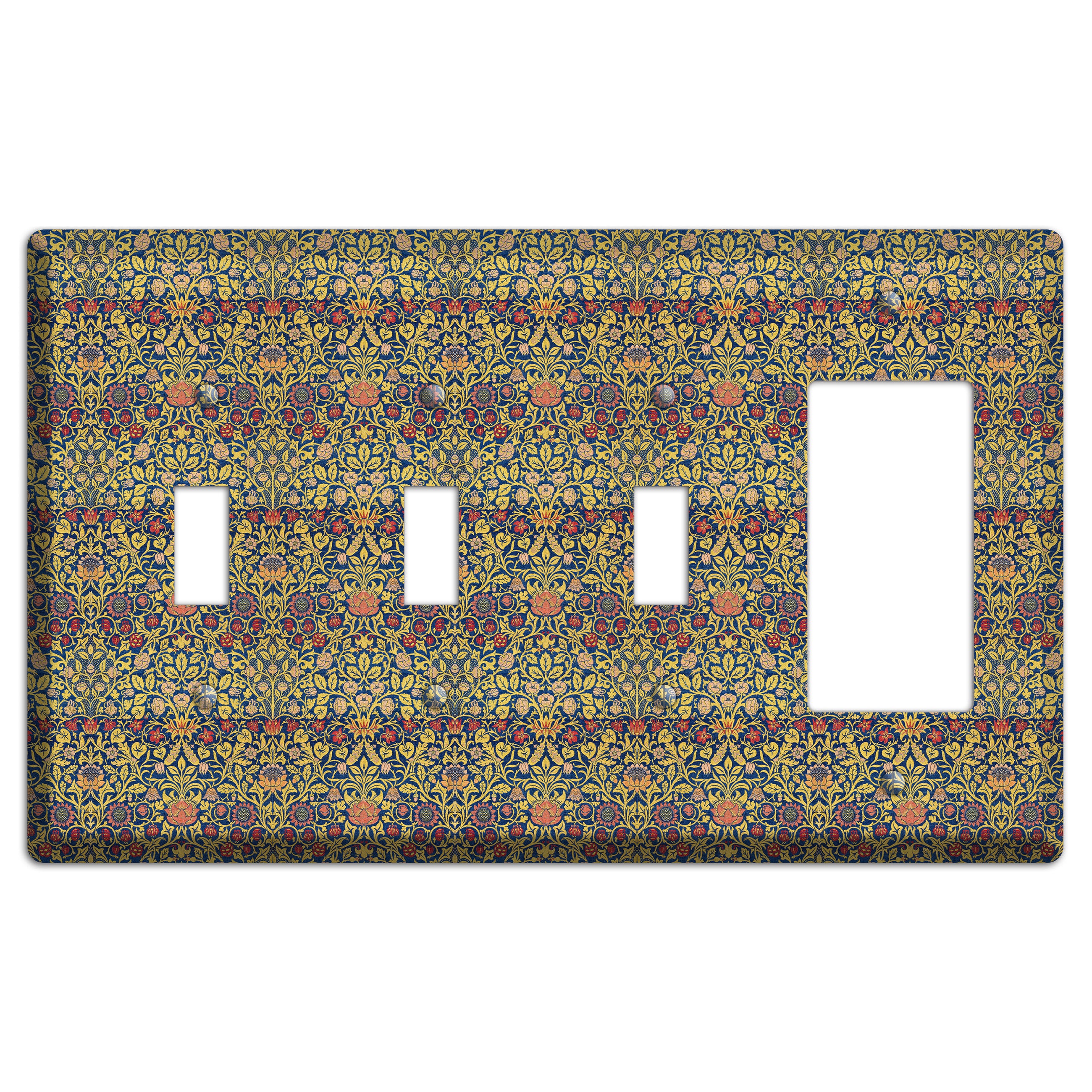 Orchard Garden Stripe 3 Toggle / Rocker Wallplate