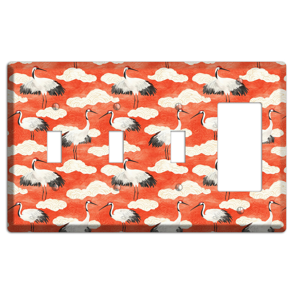 Vermillion Cloud Ceremony 3 Toggle / Rocker Wallplate