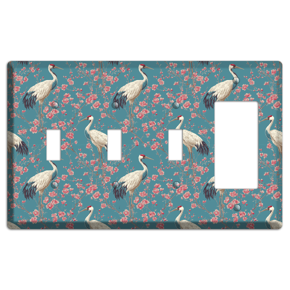 Azure Blossom Vigil 3 Toggle / Rocker Wallplate