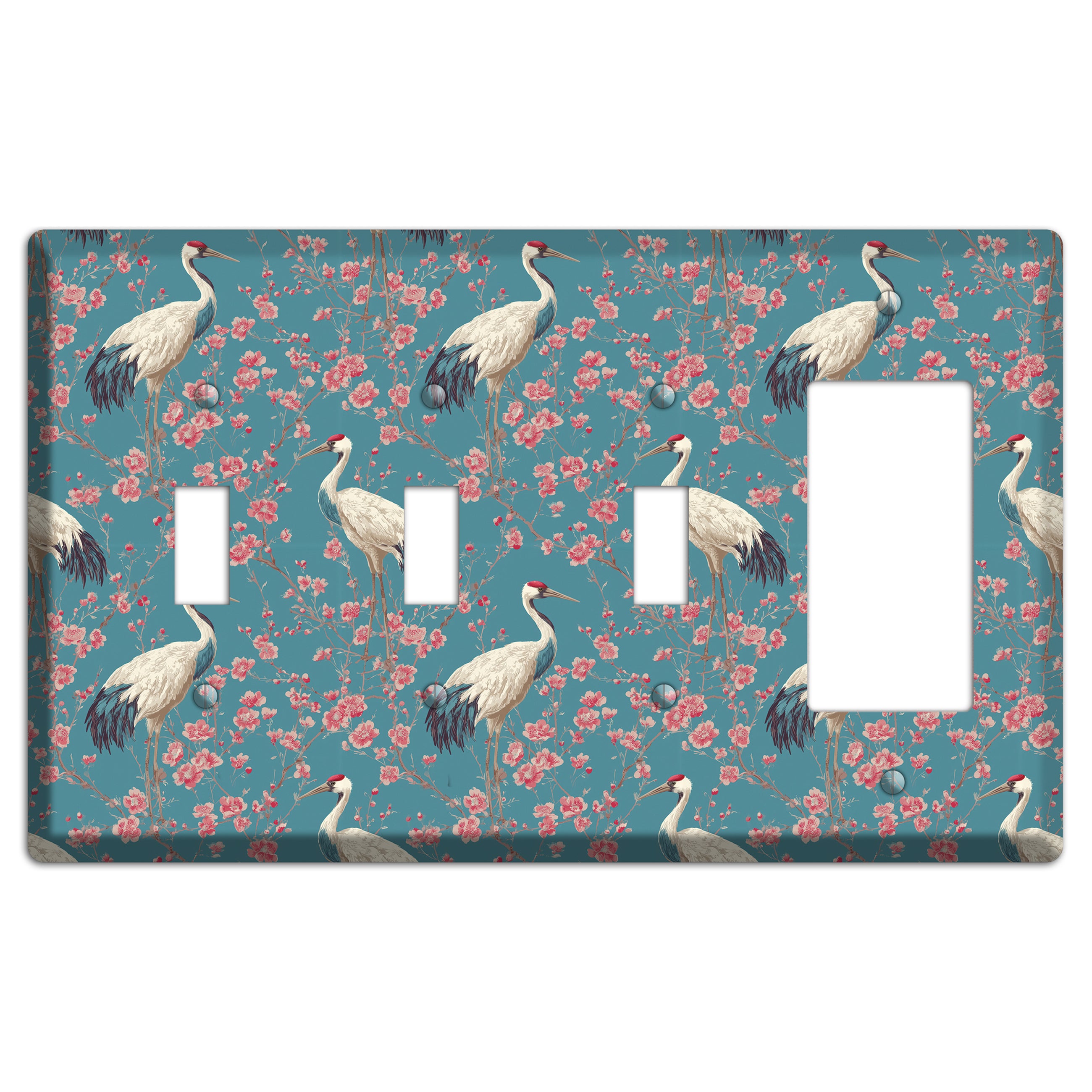 Azure Blossom Vigil 3 Toggle / Rocker Wallplate