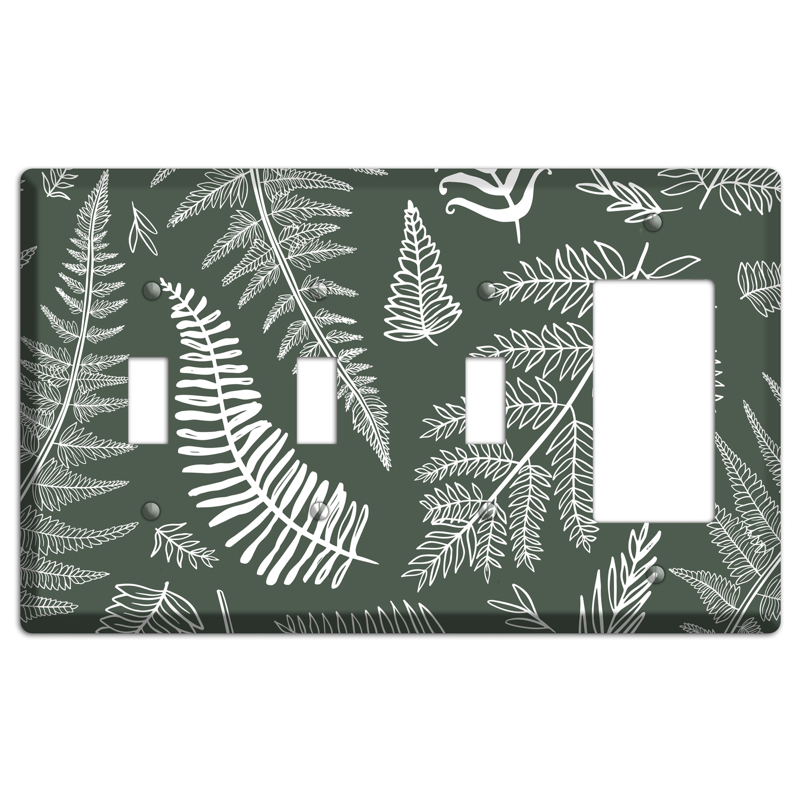 Forest Floor Etching 3 Toggle / Rocker Wallplate