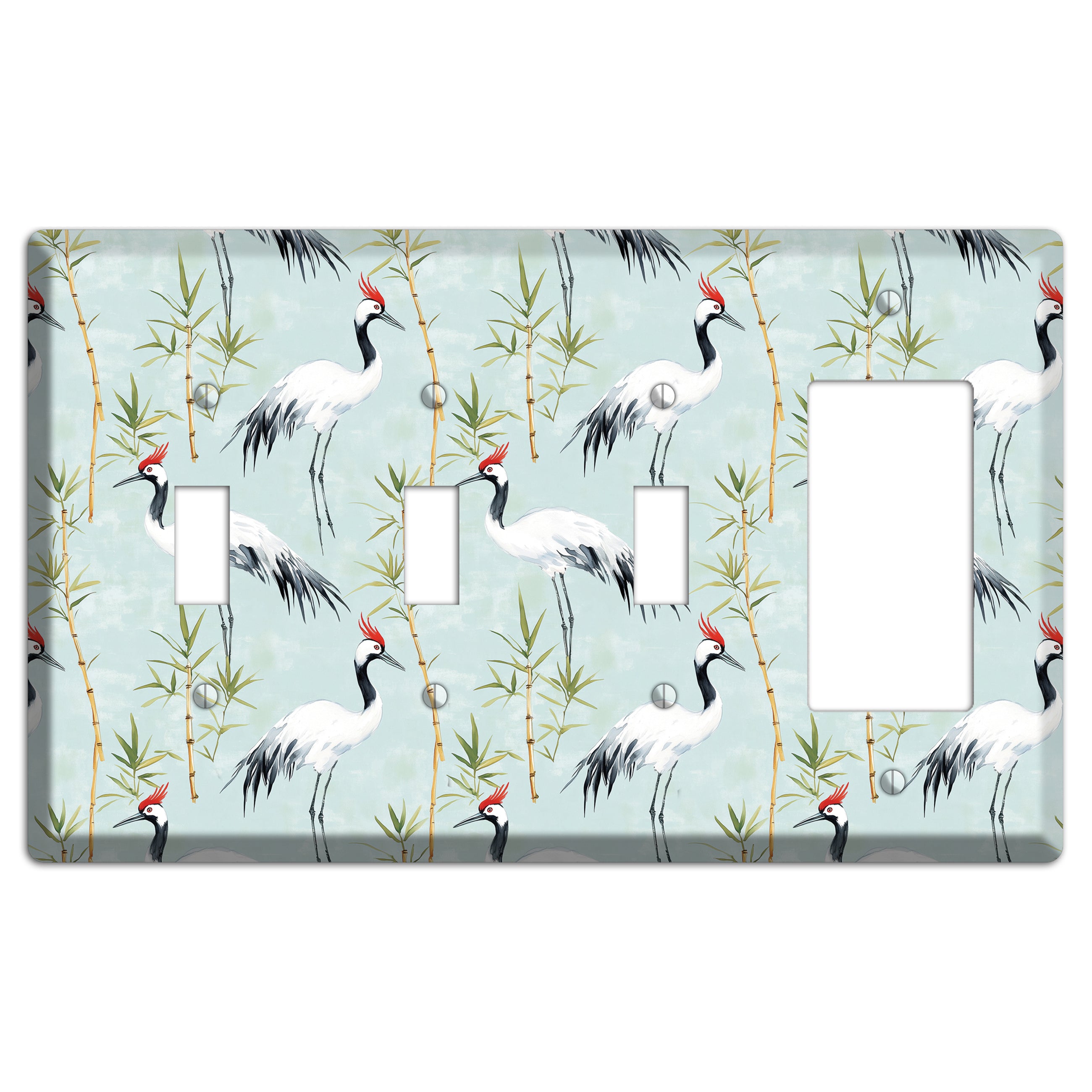 Celadon Bamboo Vigil 3 Toggle / Rocker Wallplate