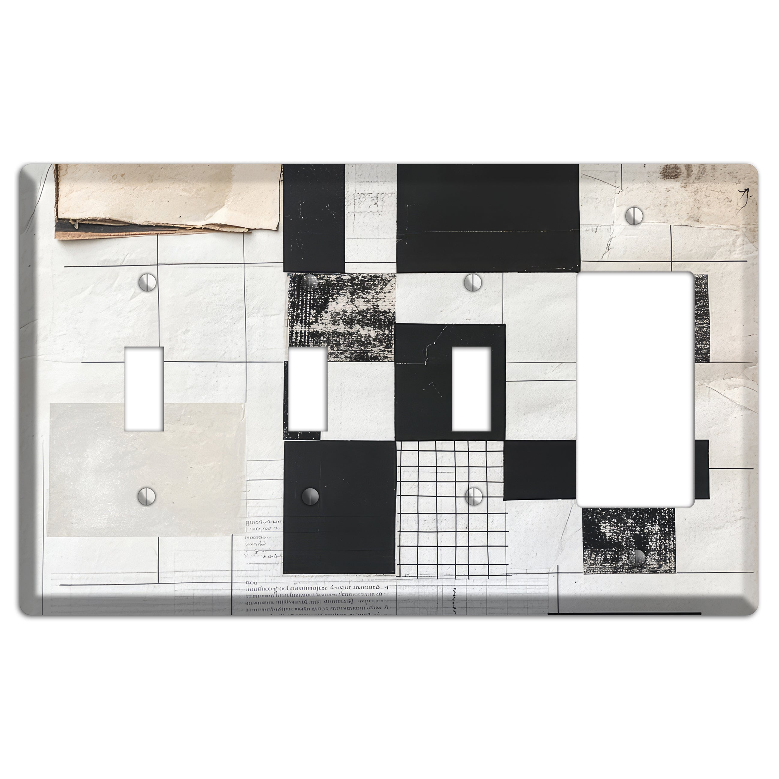 Torn Ledger Fragments 3 Toggle / Rocker Wallplate