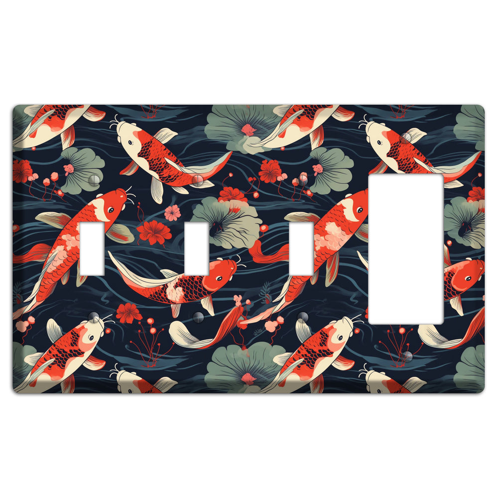 Koi Drift Dance 3 Toggle / Rocker Wallplate