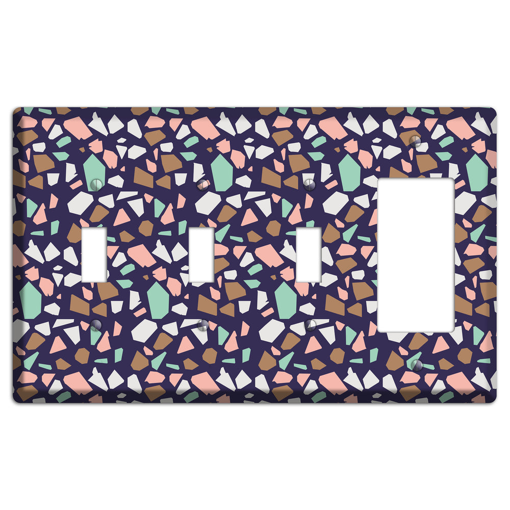 Midnight Mosaic 3 Toggle / Rocker Wallplate