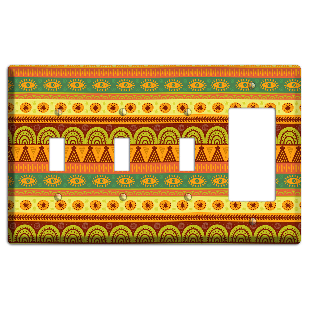 Ethnic Harmony 3 Toggle / Rocker Wallplate