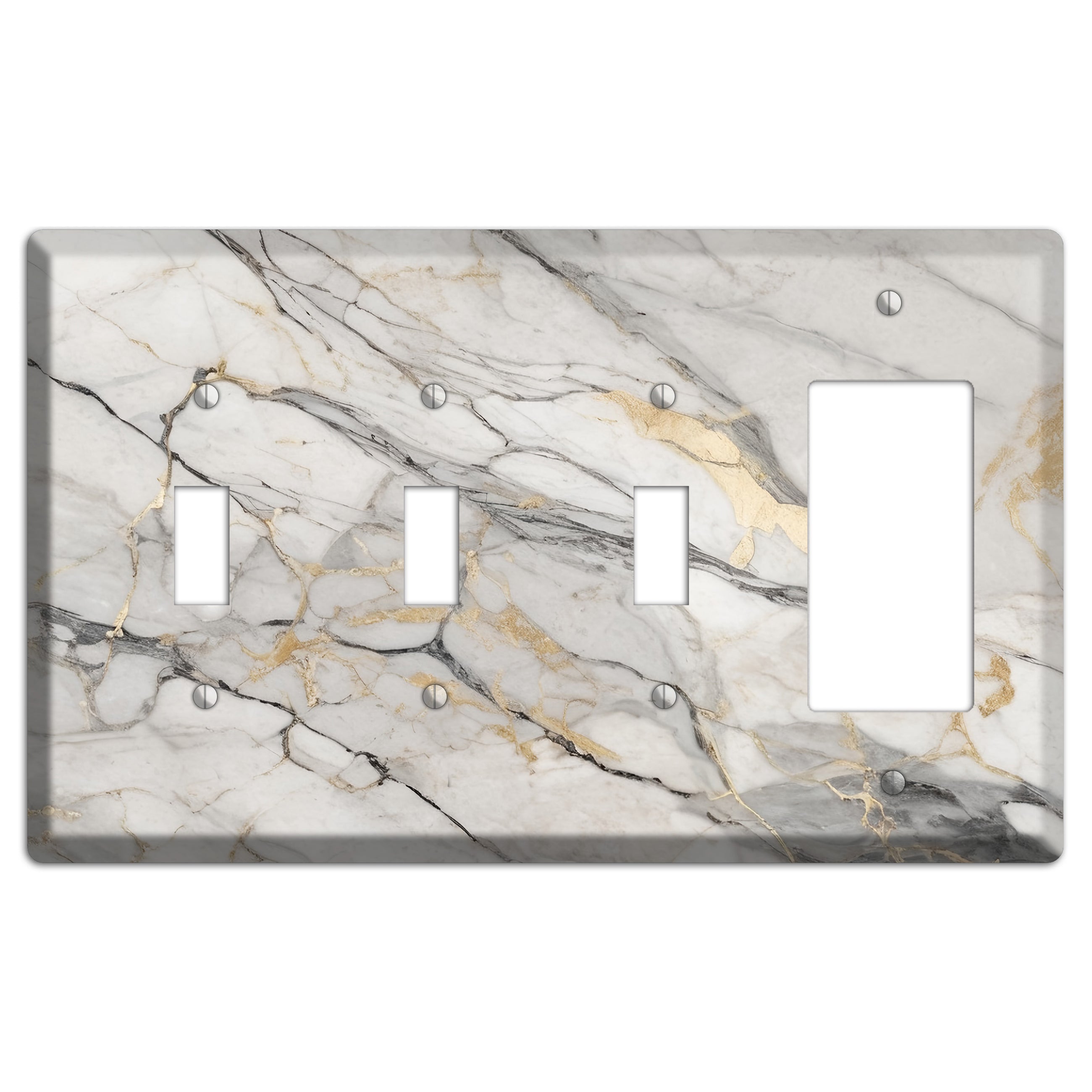 Roman Coffee Marble 3 Toggle / Rocker Wallplate