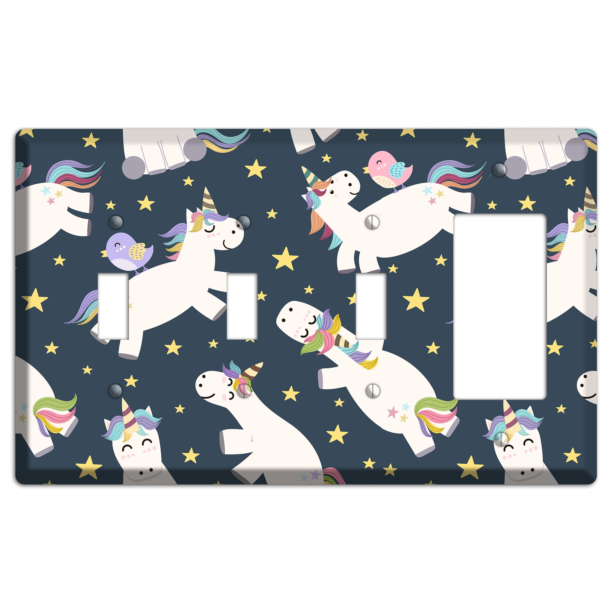 Dreamy Night Unicorns 3 Toggle / Rocker Wallplate