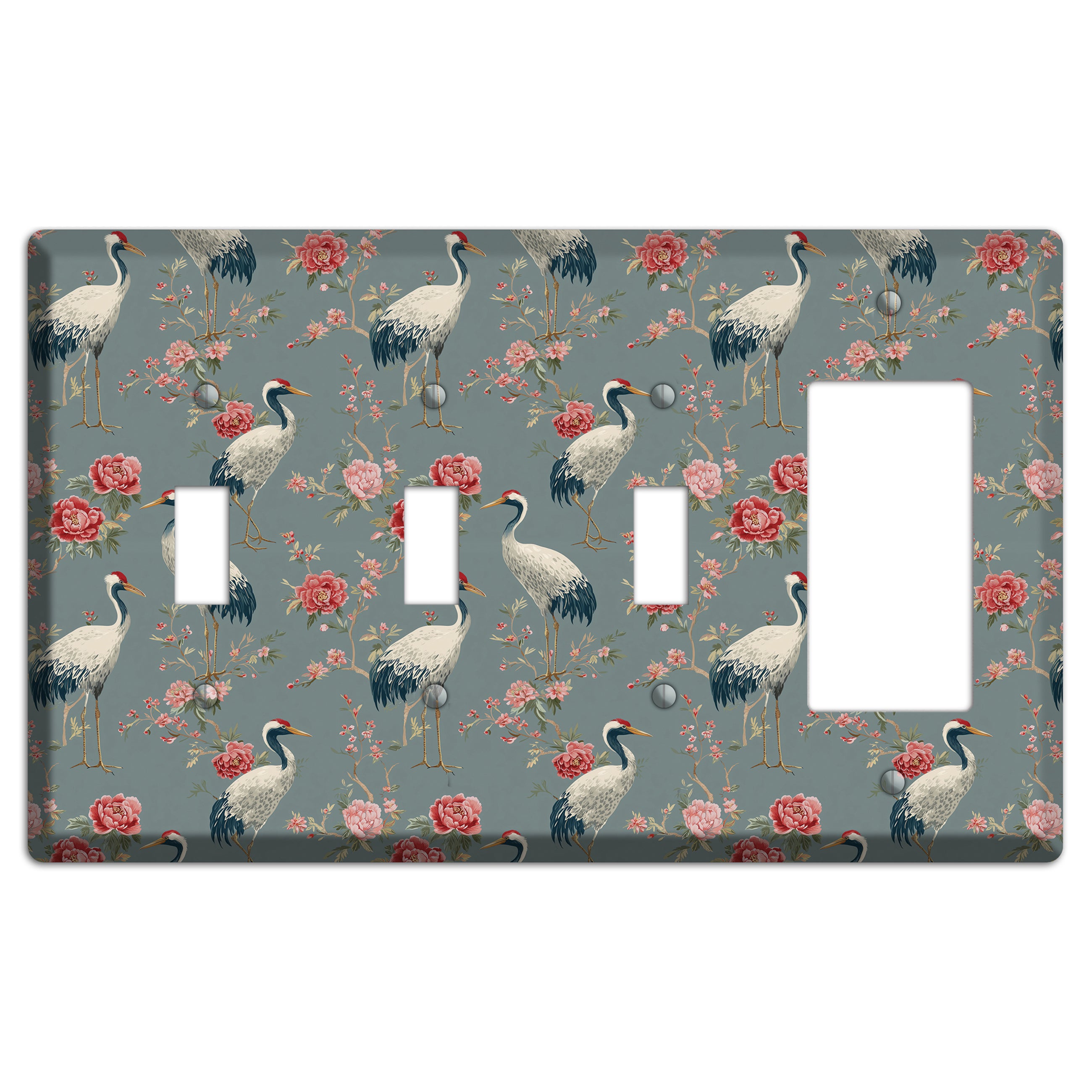 Slate Peony Vigil 3 Toggle / Rocker Wallplate