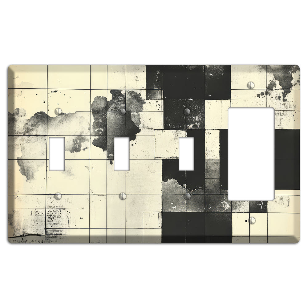 Weathered Grid Chronicle 3 Toggle / Rocker Wallplate