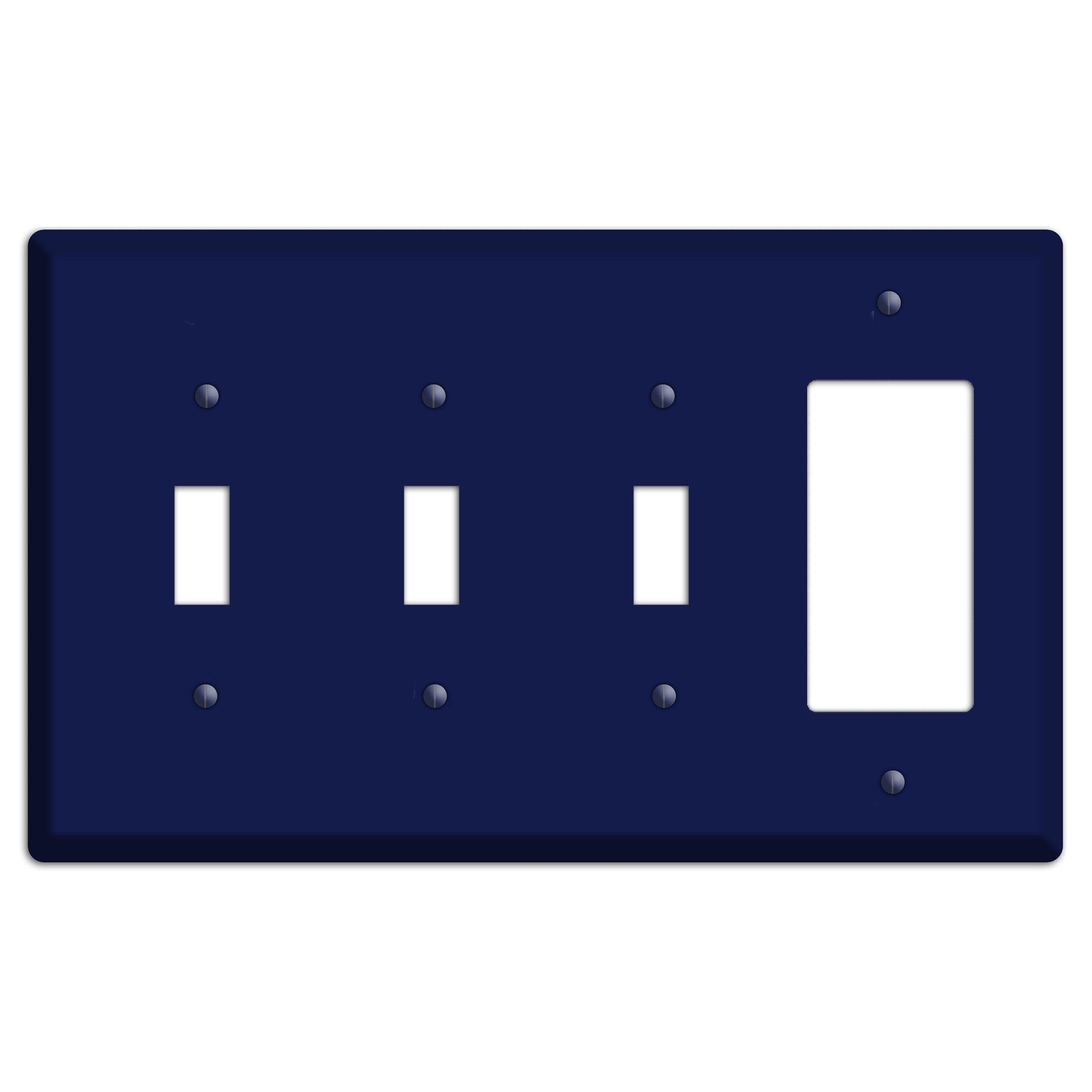 Baxter Midnight Navy Solid 3 Toggle / Rocker Wallplate