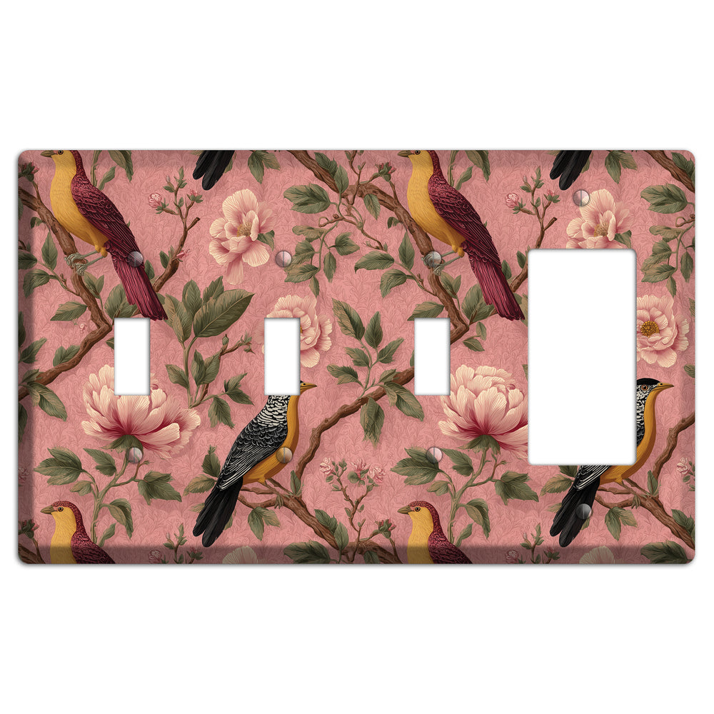 Peony & Perch 3 Toggle / Rocker Wallplate