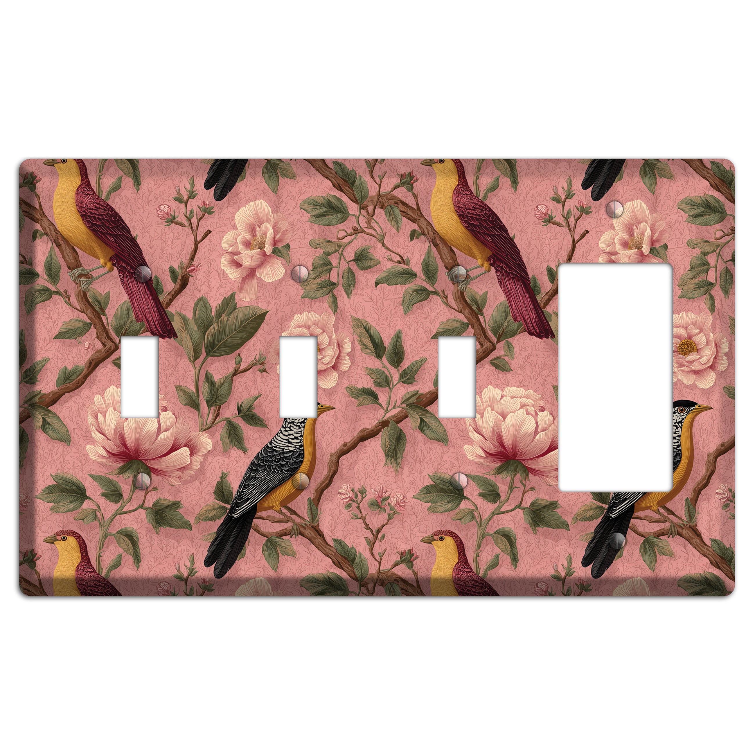 Peony & Perch 3 Toggle / Rocker Wallplate