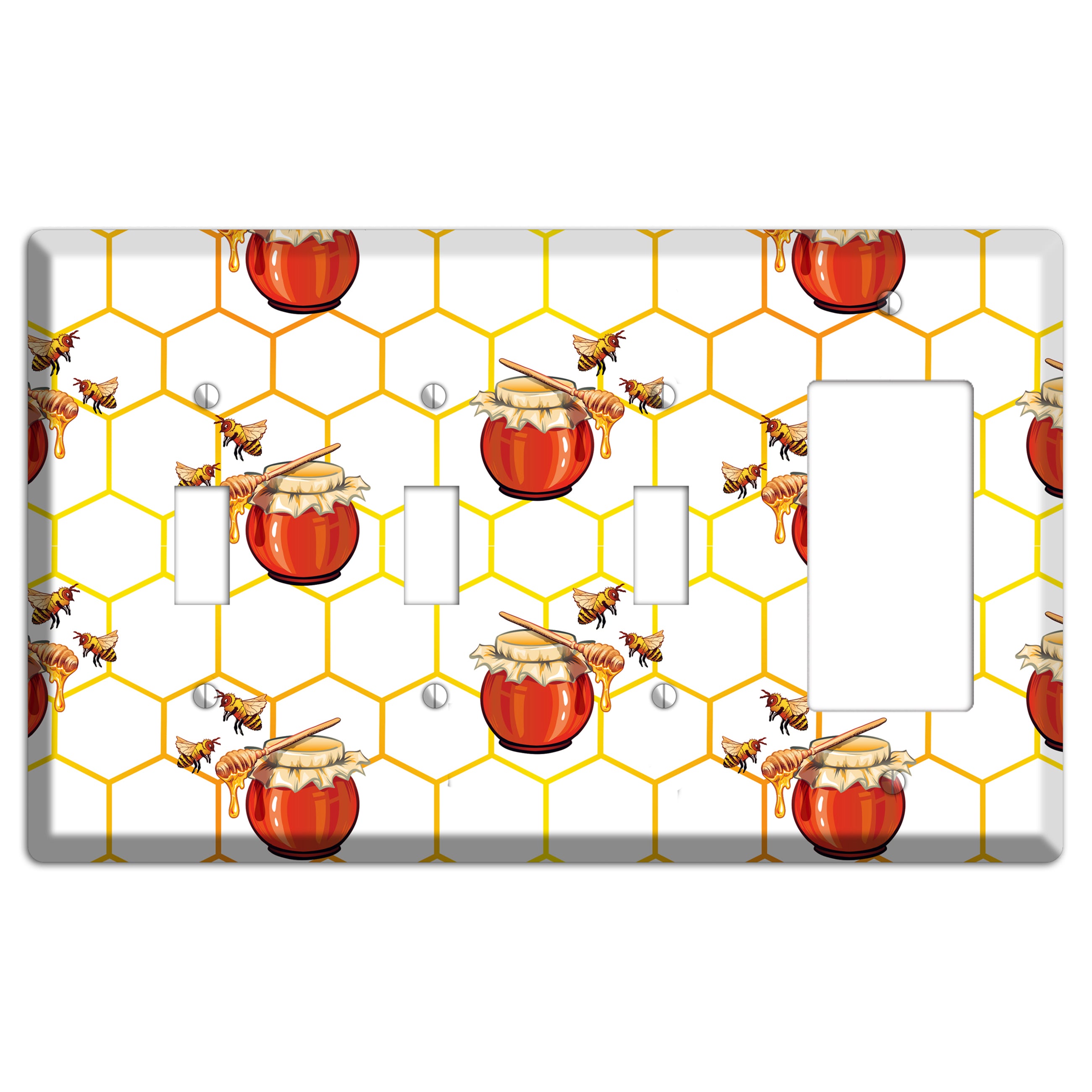 Honeypot & Hive 3 Toggle / Rocker Wallplate