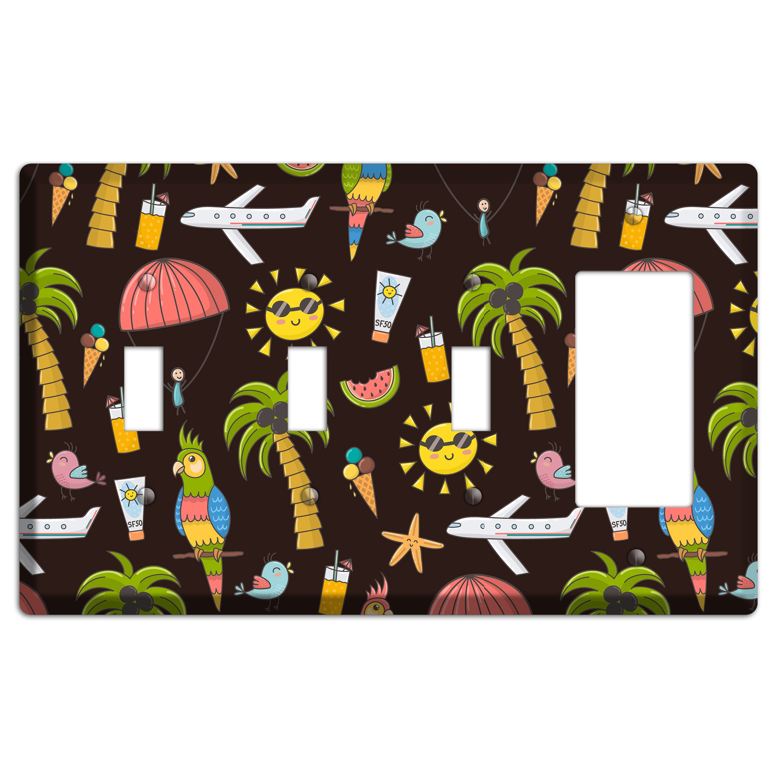 Sunset Tropics 3 Toggle / Rocker Wallplate