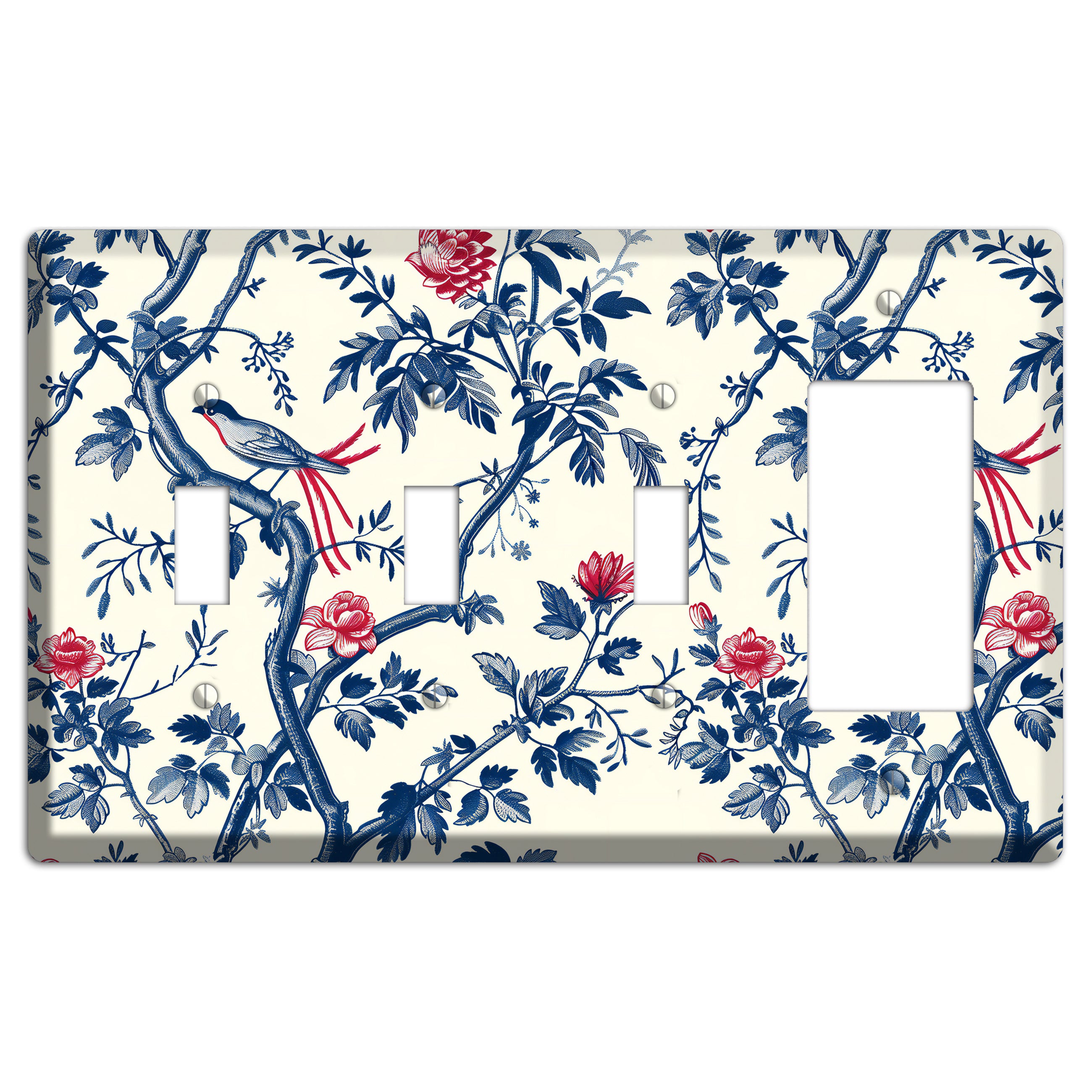 Crimson Wing Reverie 3 Toggle / Rocker Wallplate