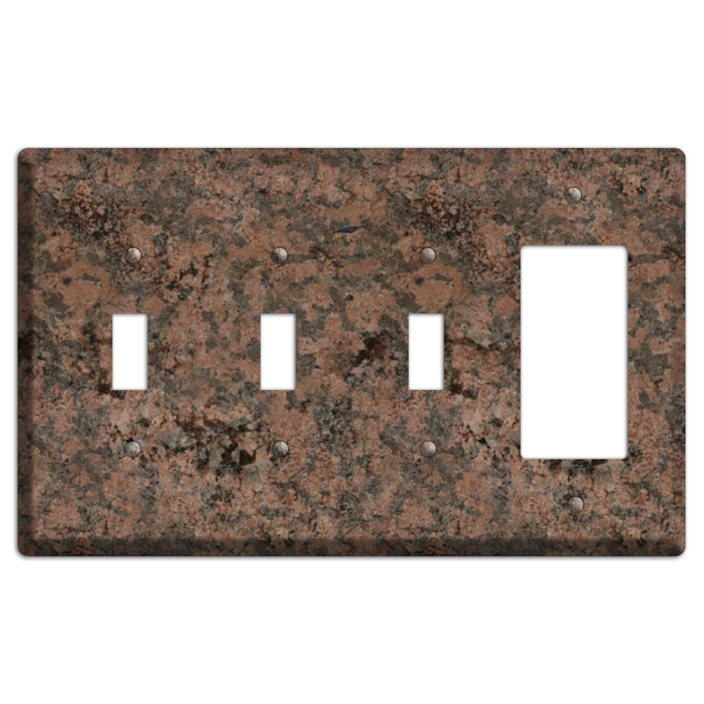 Granite Name: Indian Dakota Granite 3 Toggle / Rocker Wallplate