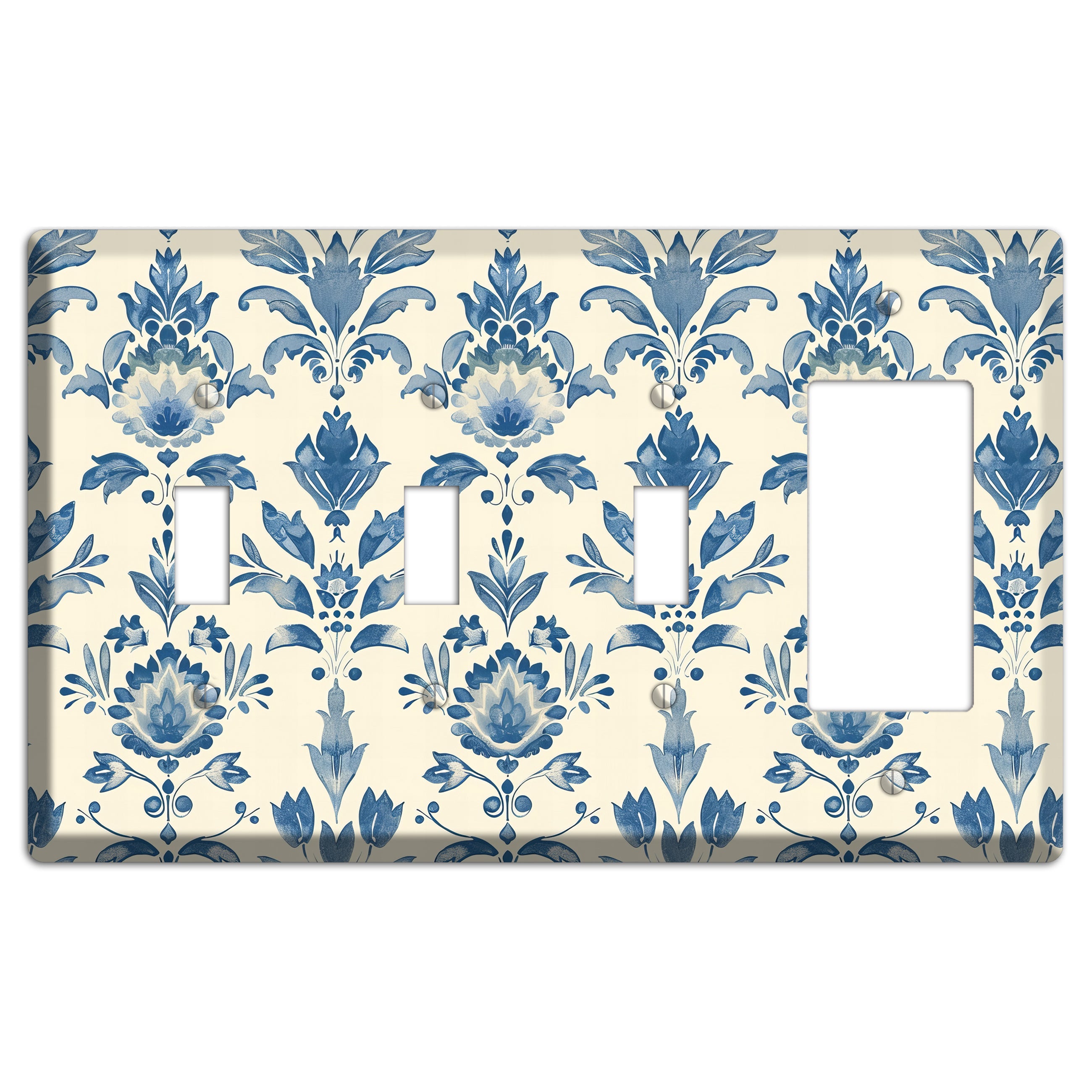Bloom & Indigo 3 Toggle / Rocker Wallplate