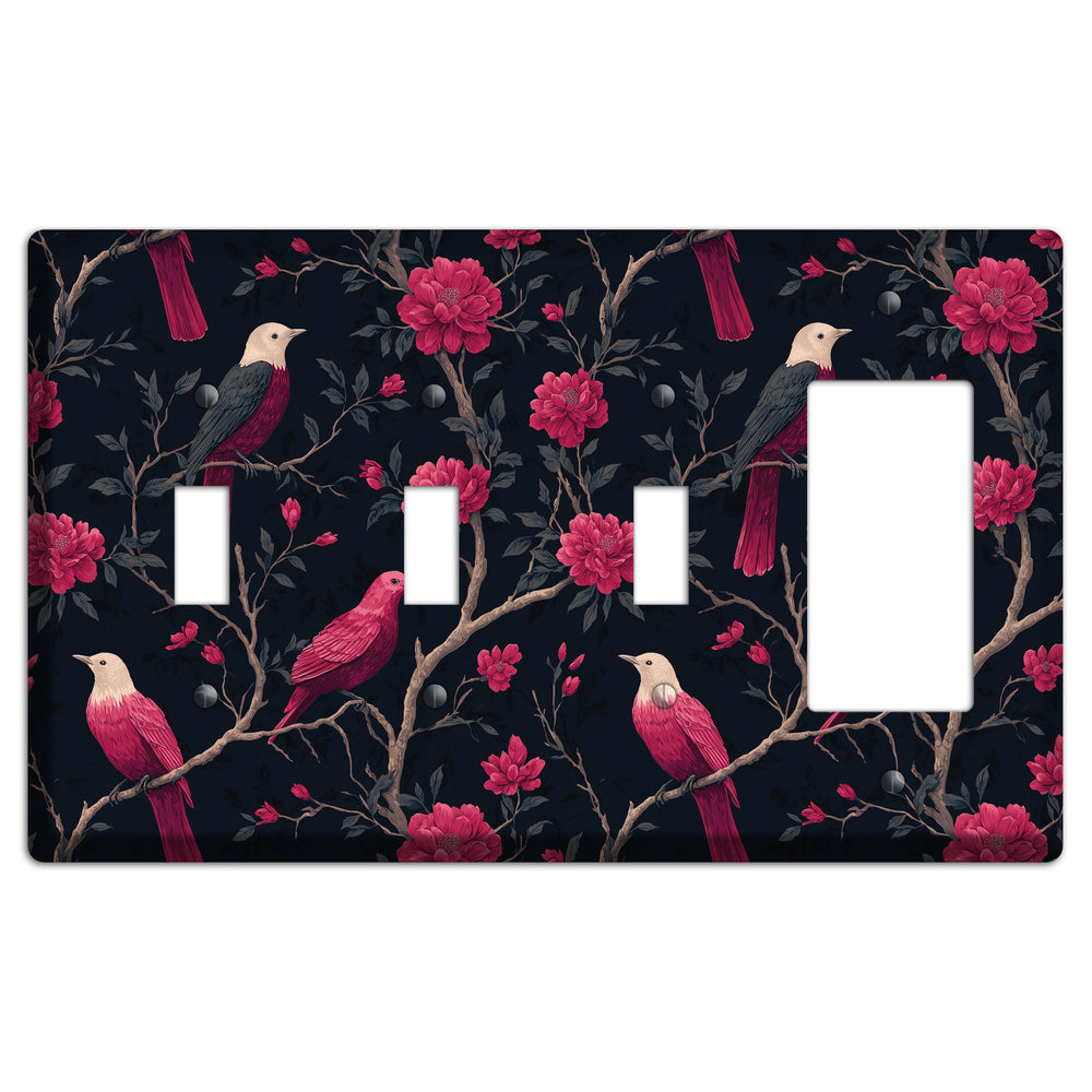 Crimson Perch 3 Toggle / Rocker Wallplate