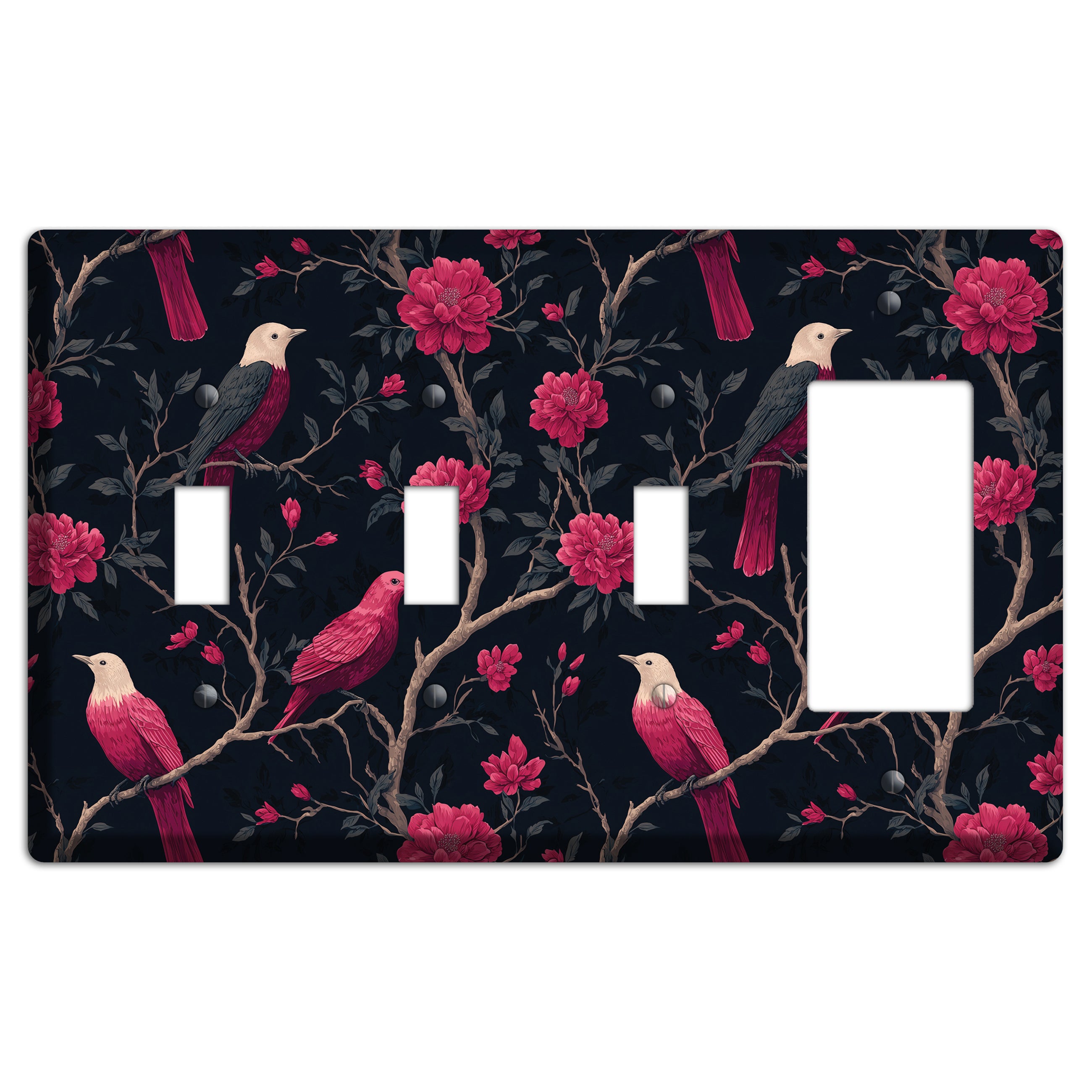 Crimson Perch 3 Toggle / Rocker Wallplate