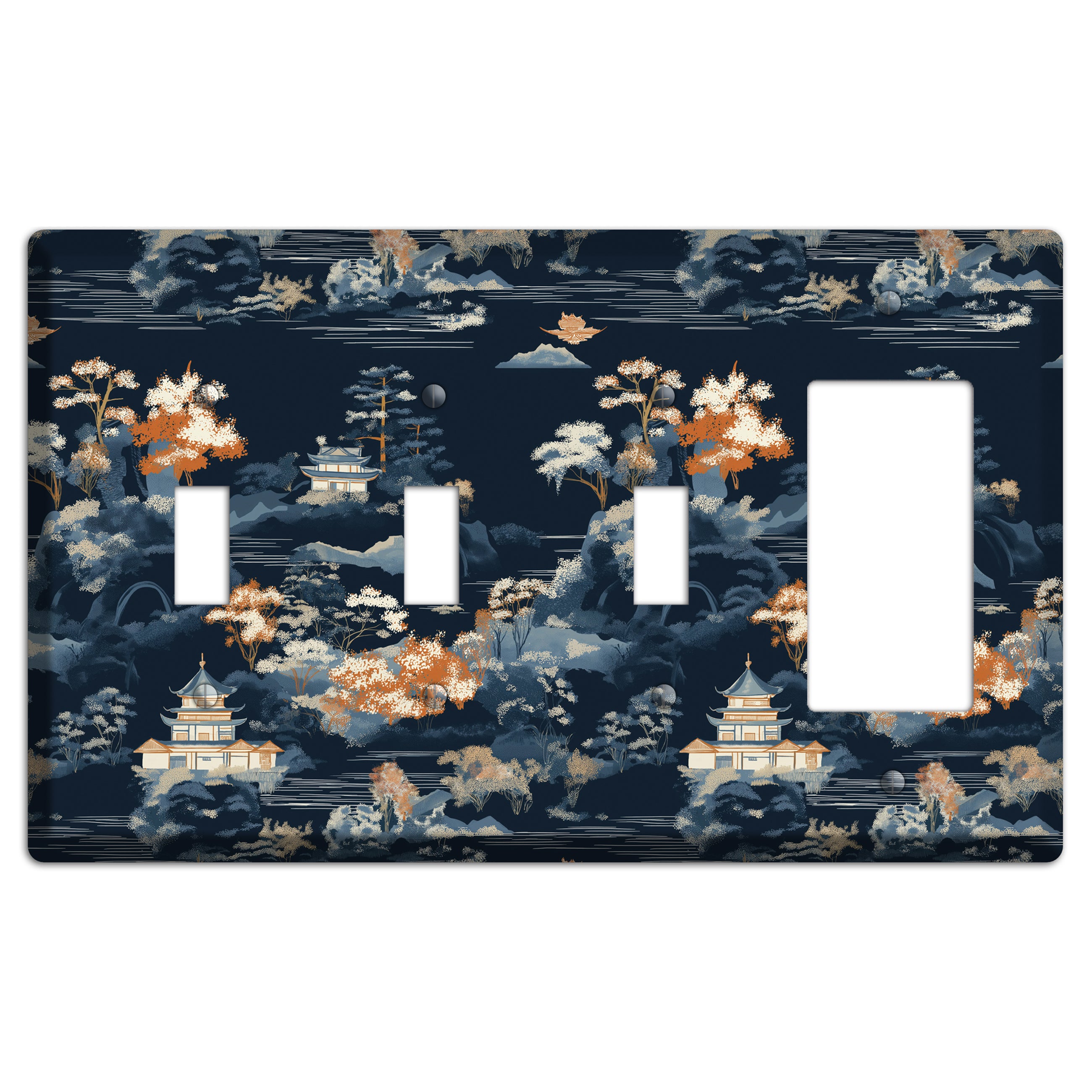 Jade Lantern Dusk 3 Toggle / Rocker Wallplate