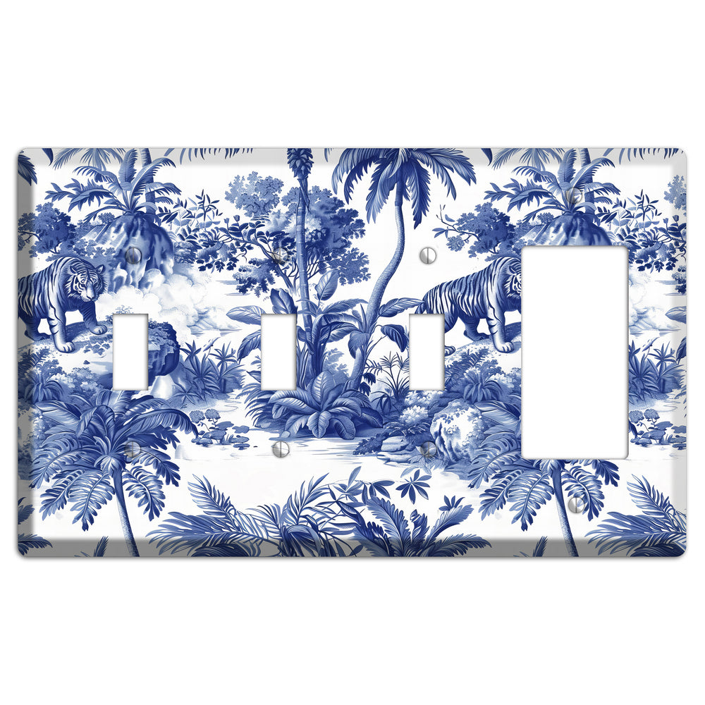 Bengal & Palm 3 Toggle / Rocker Wallplate
