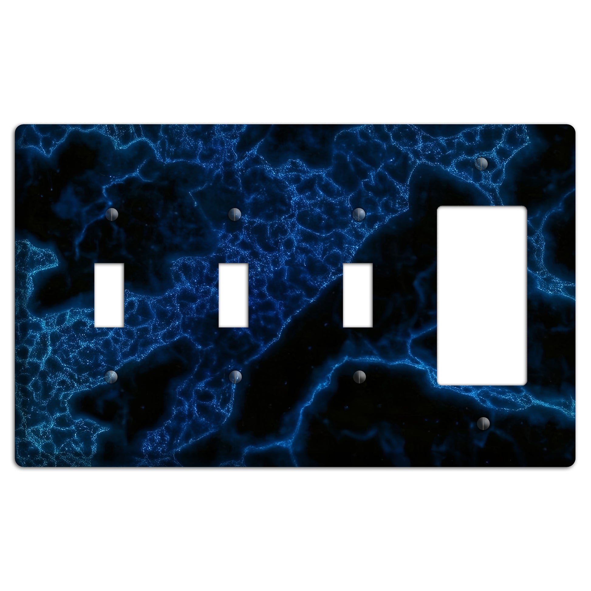 Midnight Marble 3 Toggle / Rocker Wallplate