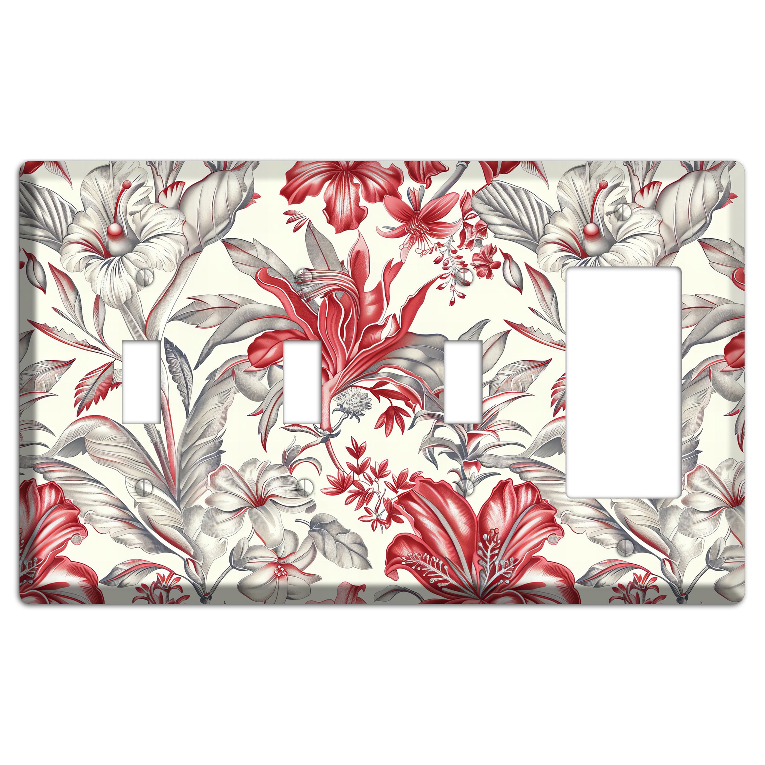 Crimson Botanica 3 Toggle / Rocker Wallplate