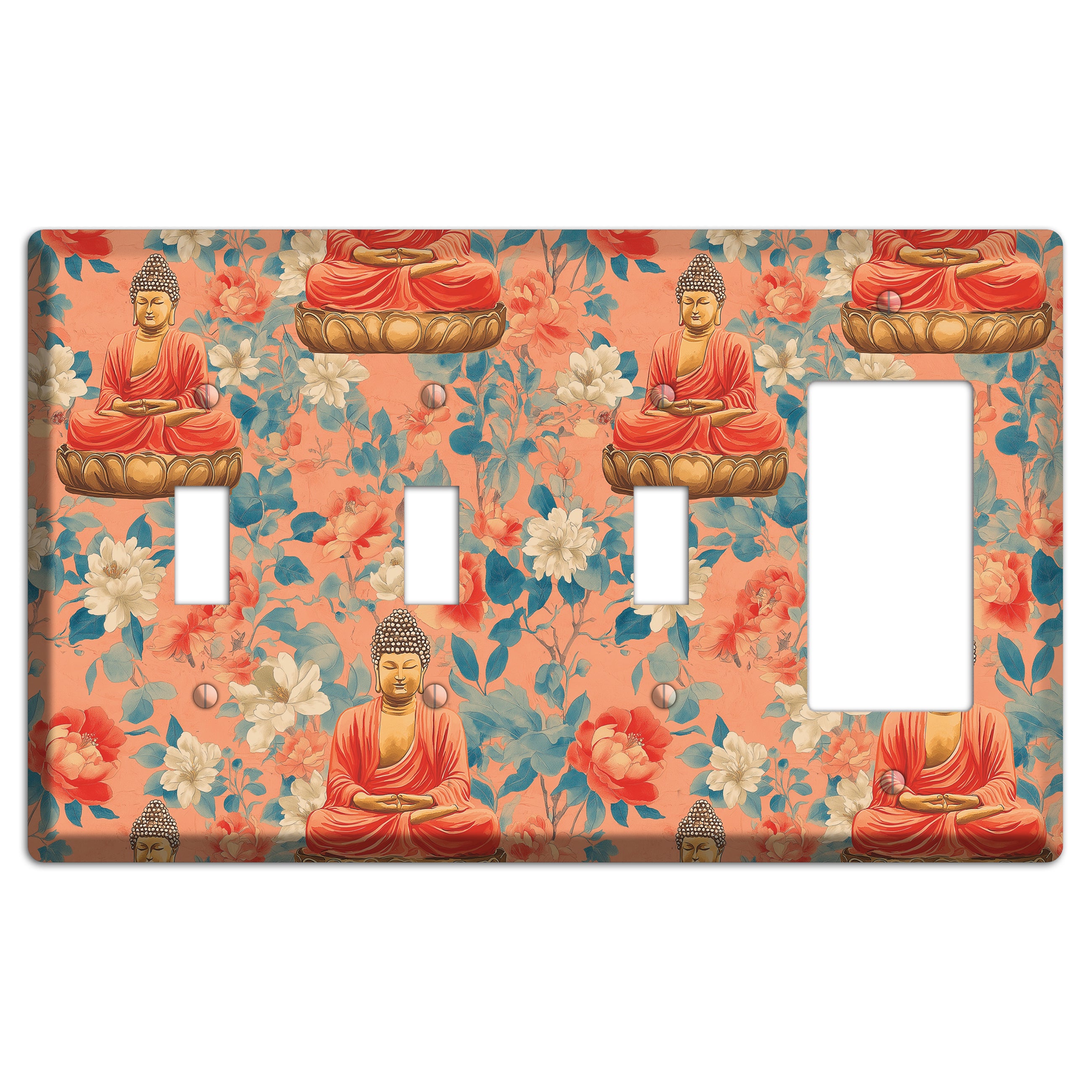 Lotus & Coral 3 Toggle / Rocker Wallplate