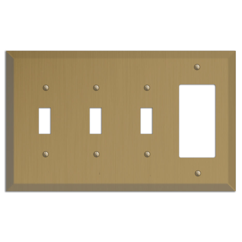Tower Gold Hand Rubbed 3 Toggle / Rocker Outlet Cover Plate