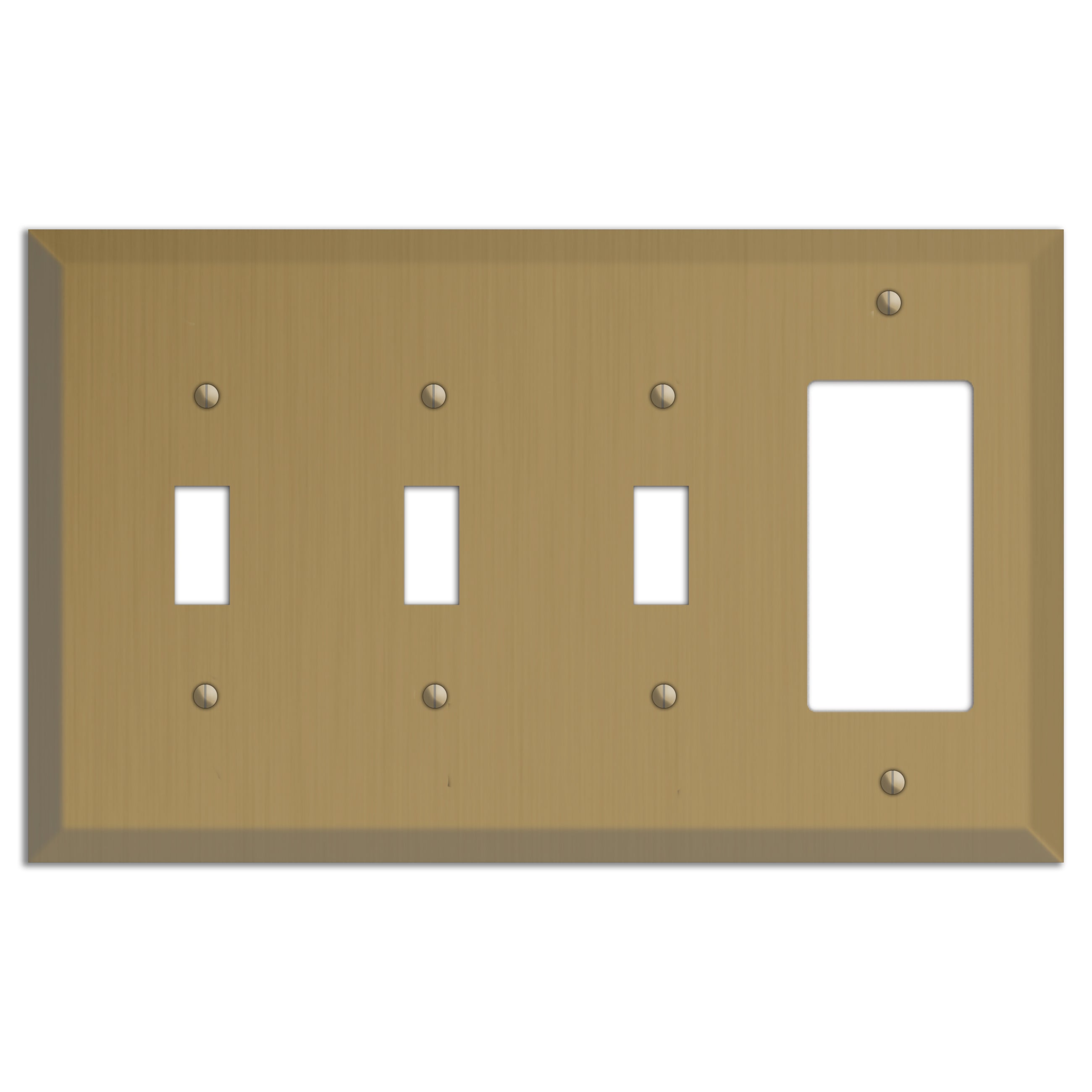 Tower Gold Hand Rubbed 3 Toggle / Rocker Outlet Cover Plate