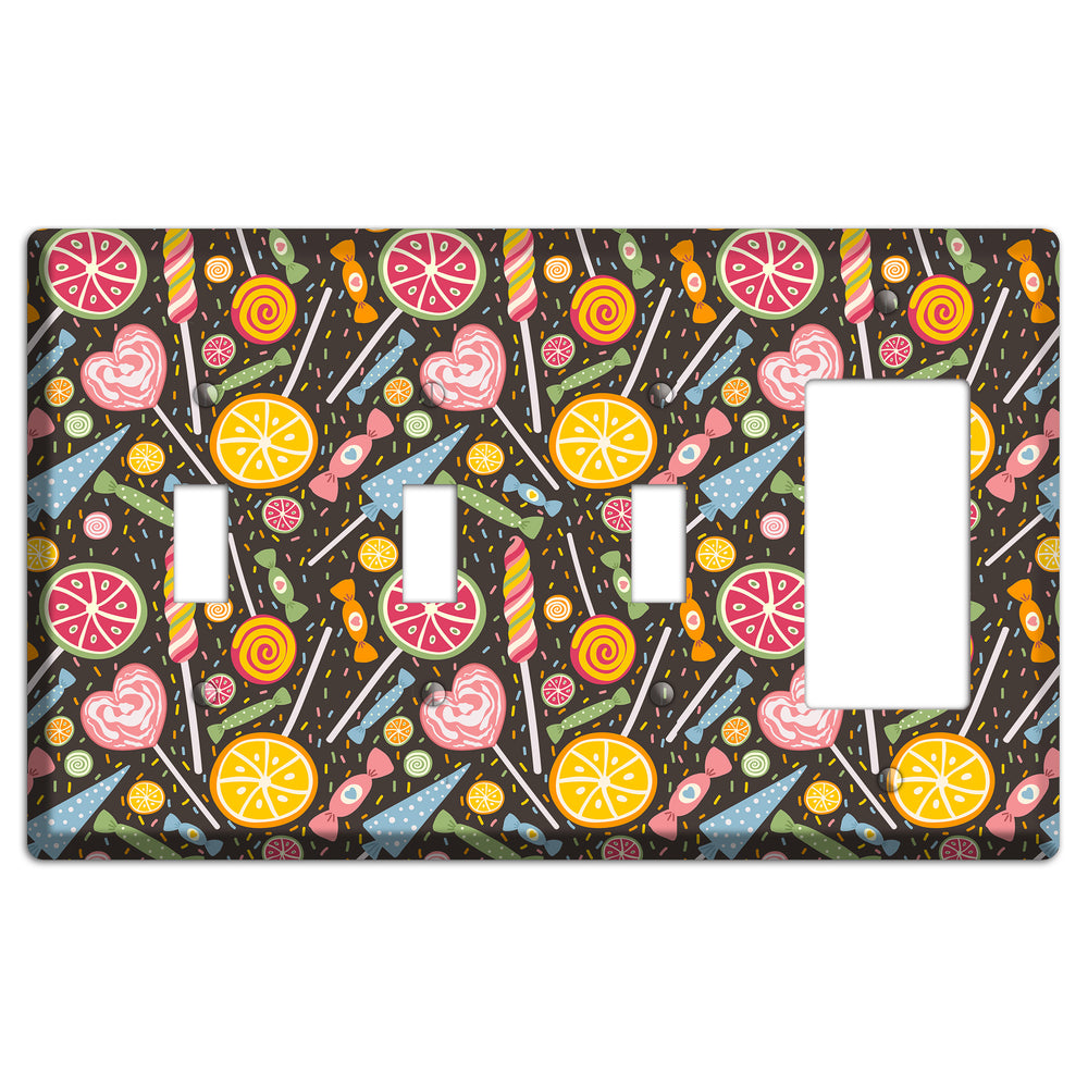 Candy Carnival (Dark) 3 Toggle / Rocker Wallplate