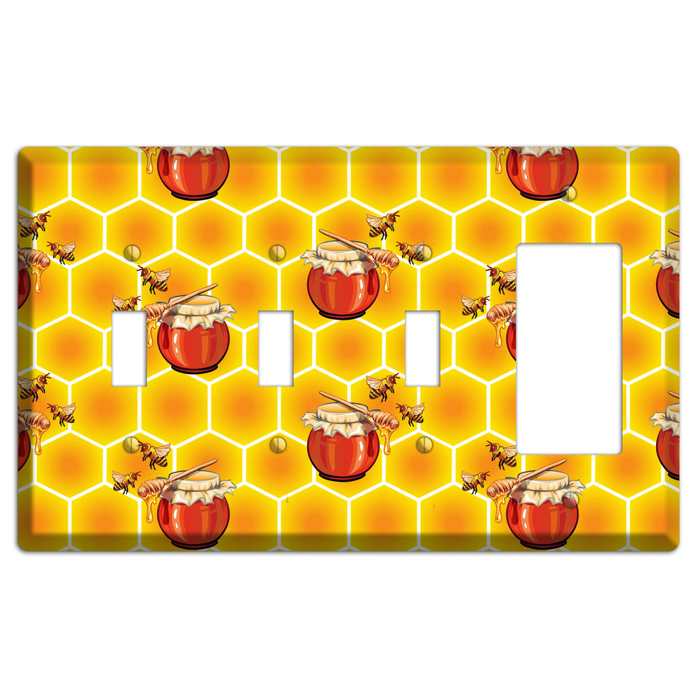 Harvest Season Repeating 3 Toggle / Rocker Wallplate