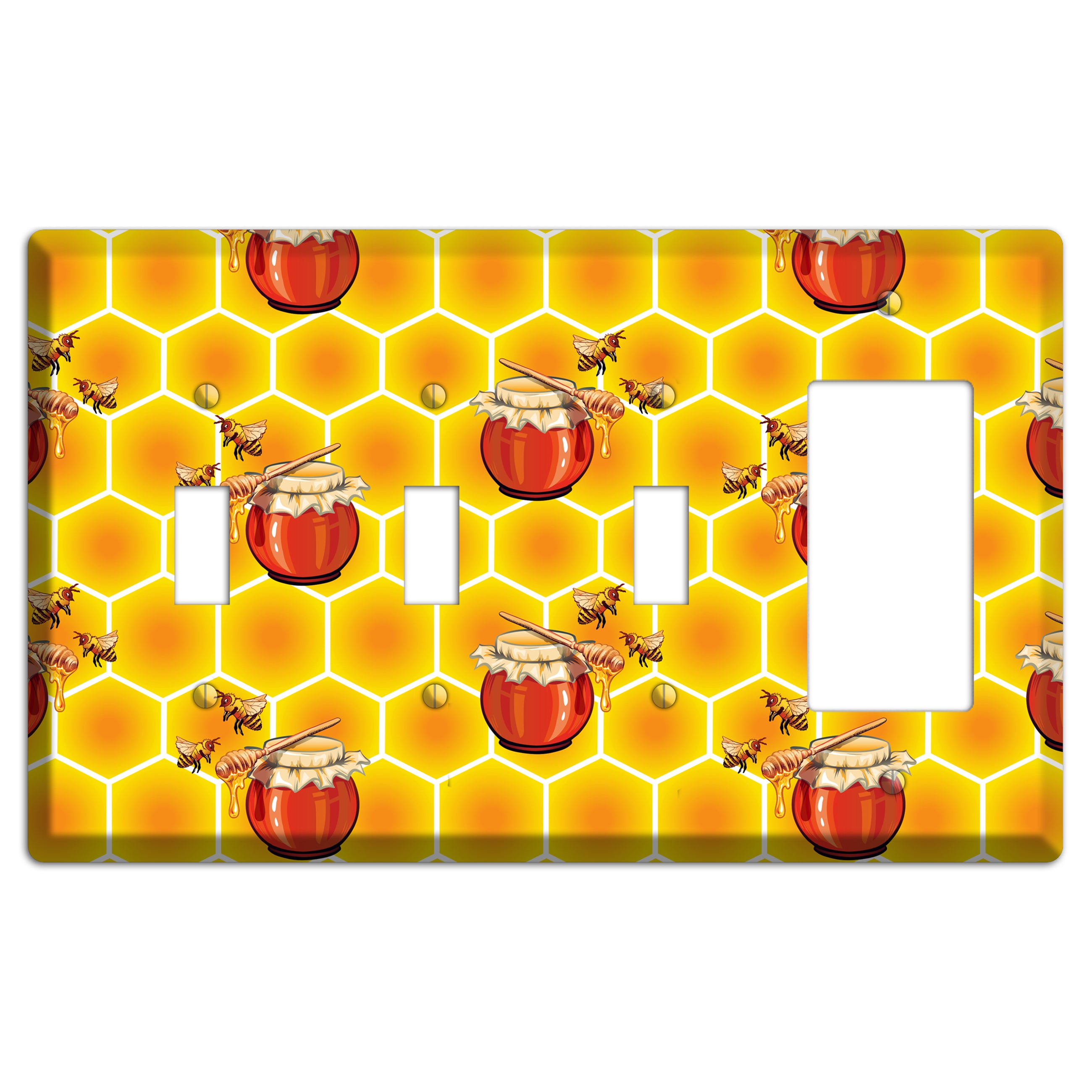 Harvest Season Repeating 3 Toggle / Rocker Wallplate