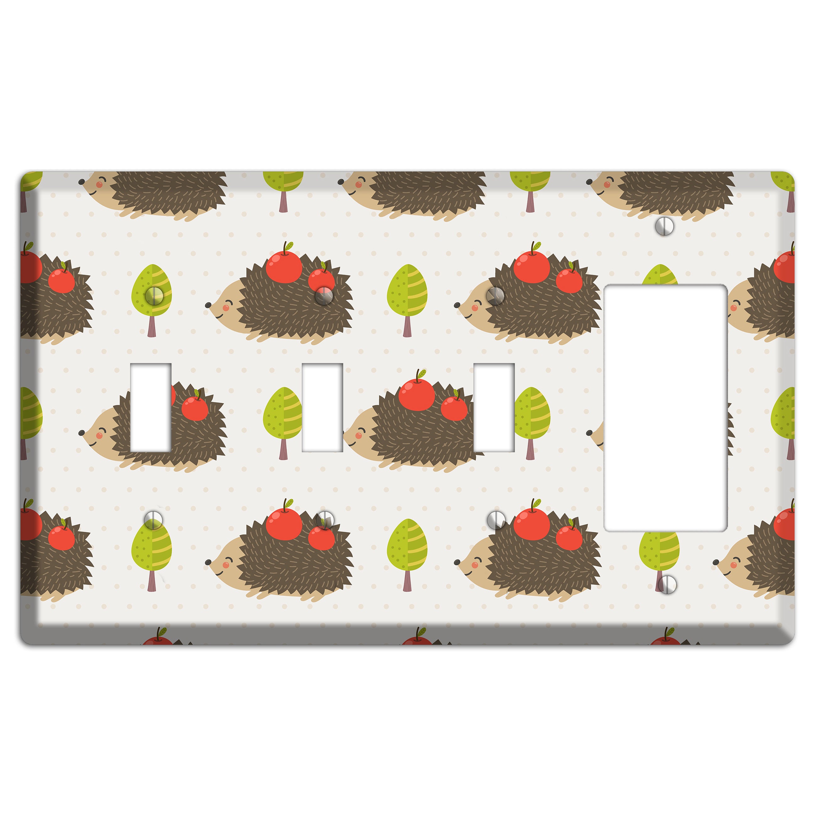 Hedgehog Harvest 3 Toggle / Rocker Wallplate