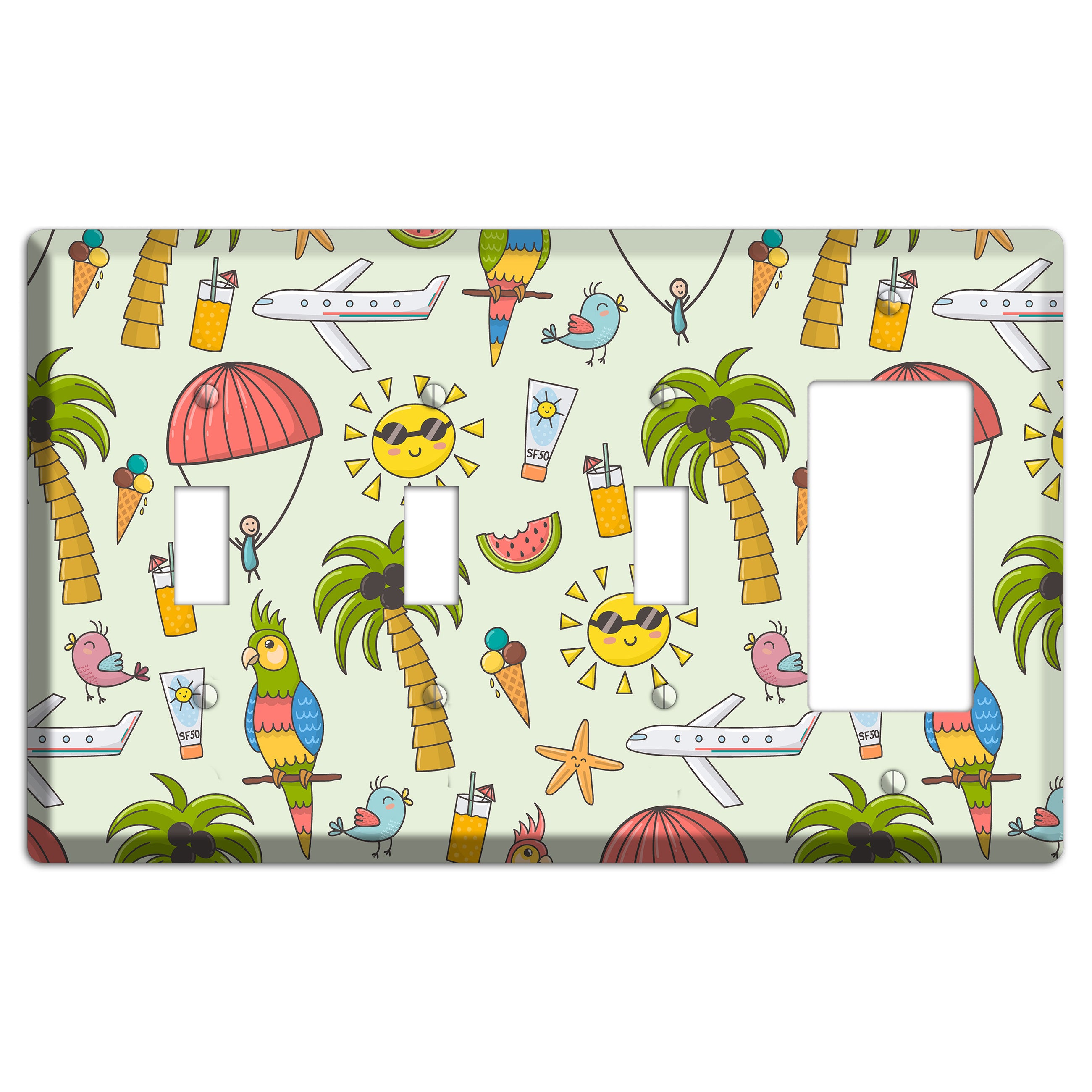 Tropical Vacation 3 Toggle / Rocker Wallplate