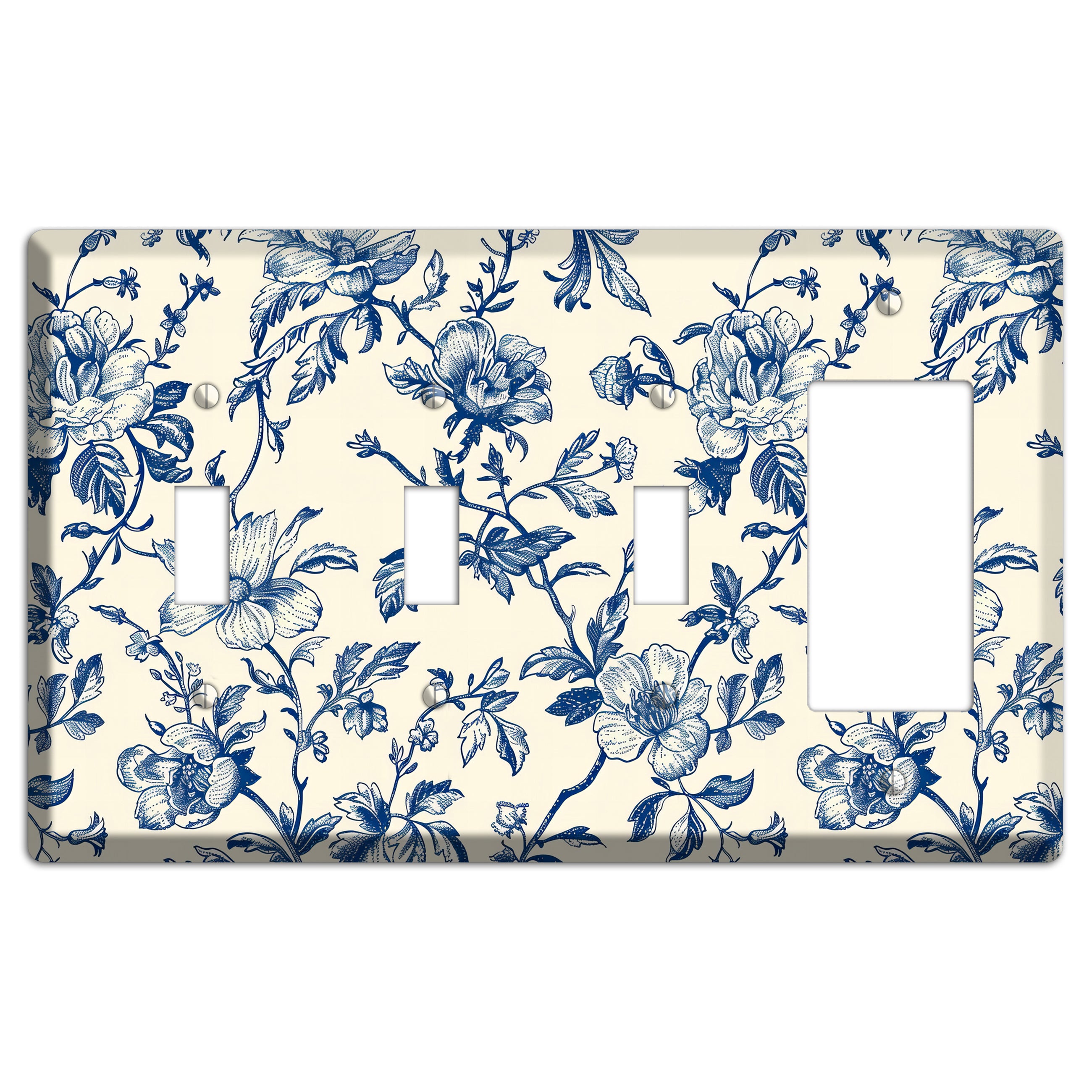 Garden Indigo Reverie 3 Toggle / Rocker Wallplate