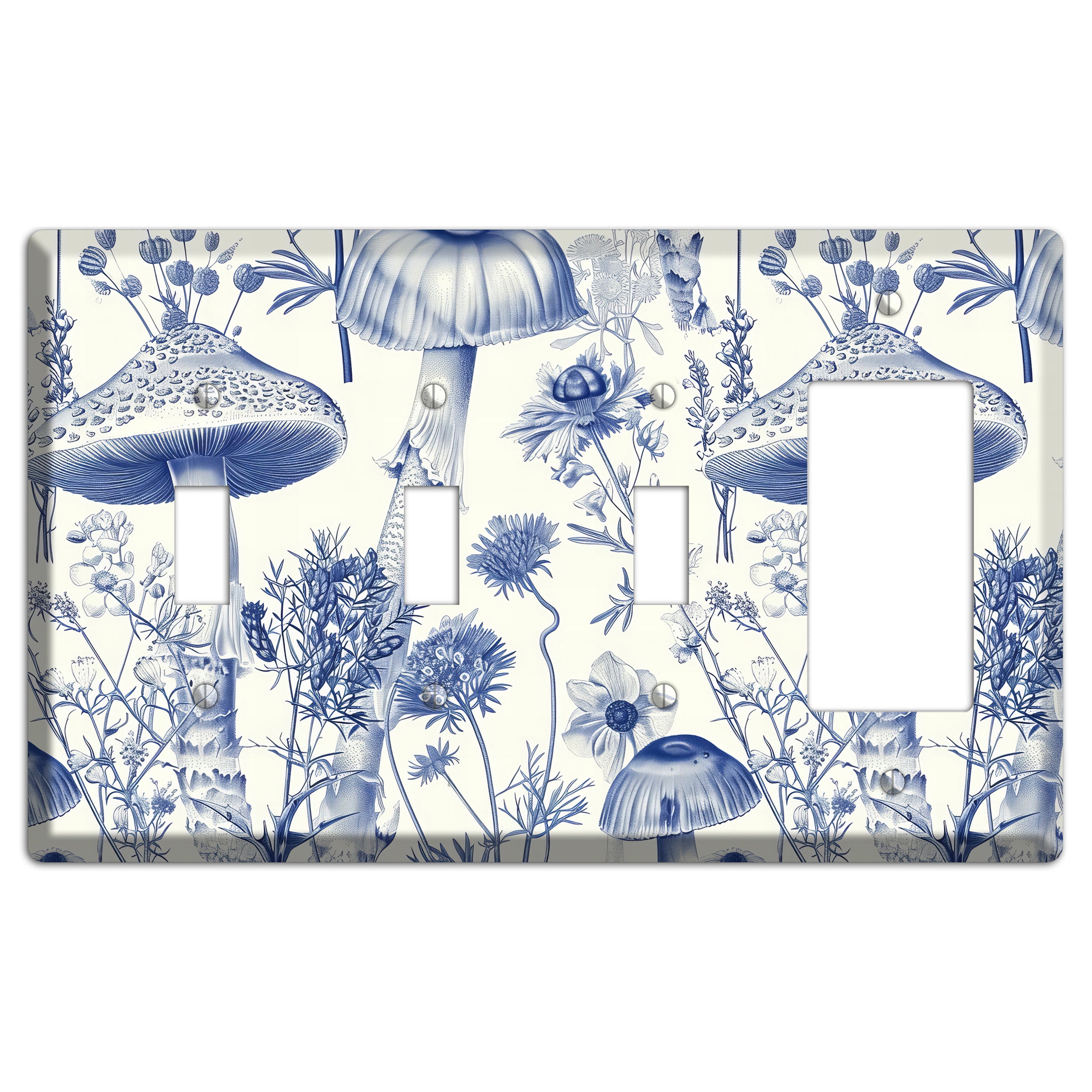 Cobalt Spore Garden 3 Toggle / Rocker Wallplate
