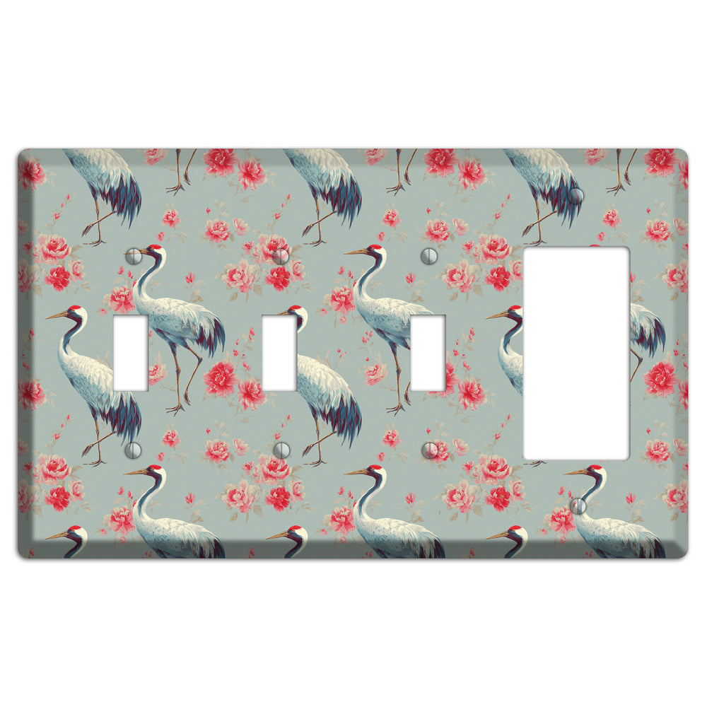 Rose Mist Vigil 3 Toggle / Rocker Wallplate