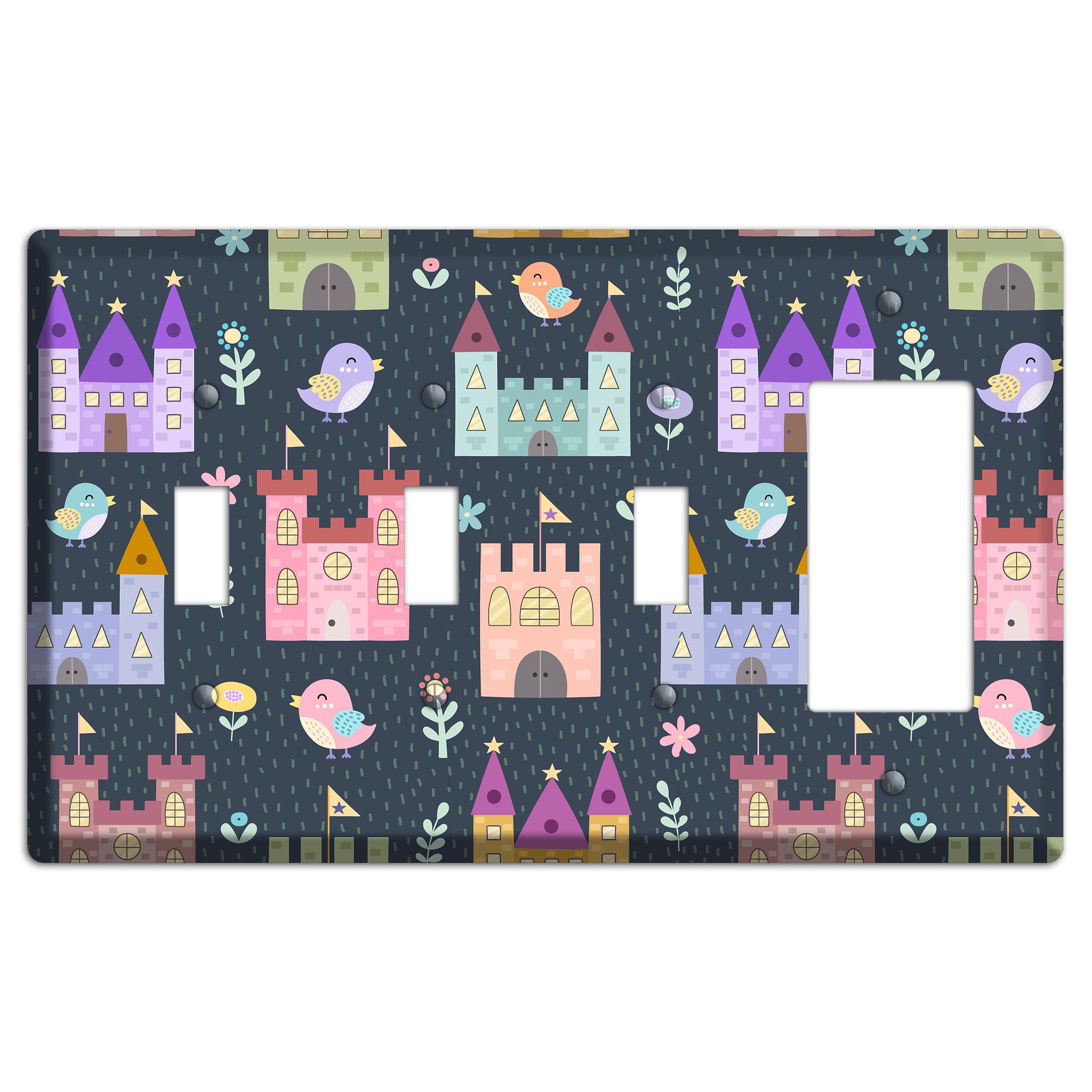 Castle Garden 3 Toggle / Rocker Wallplate