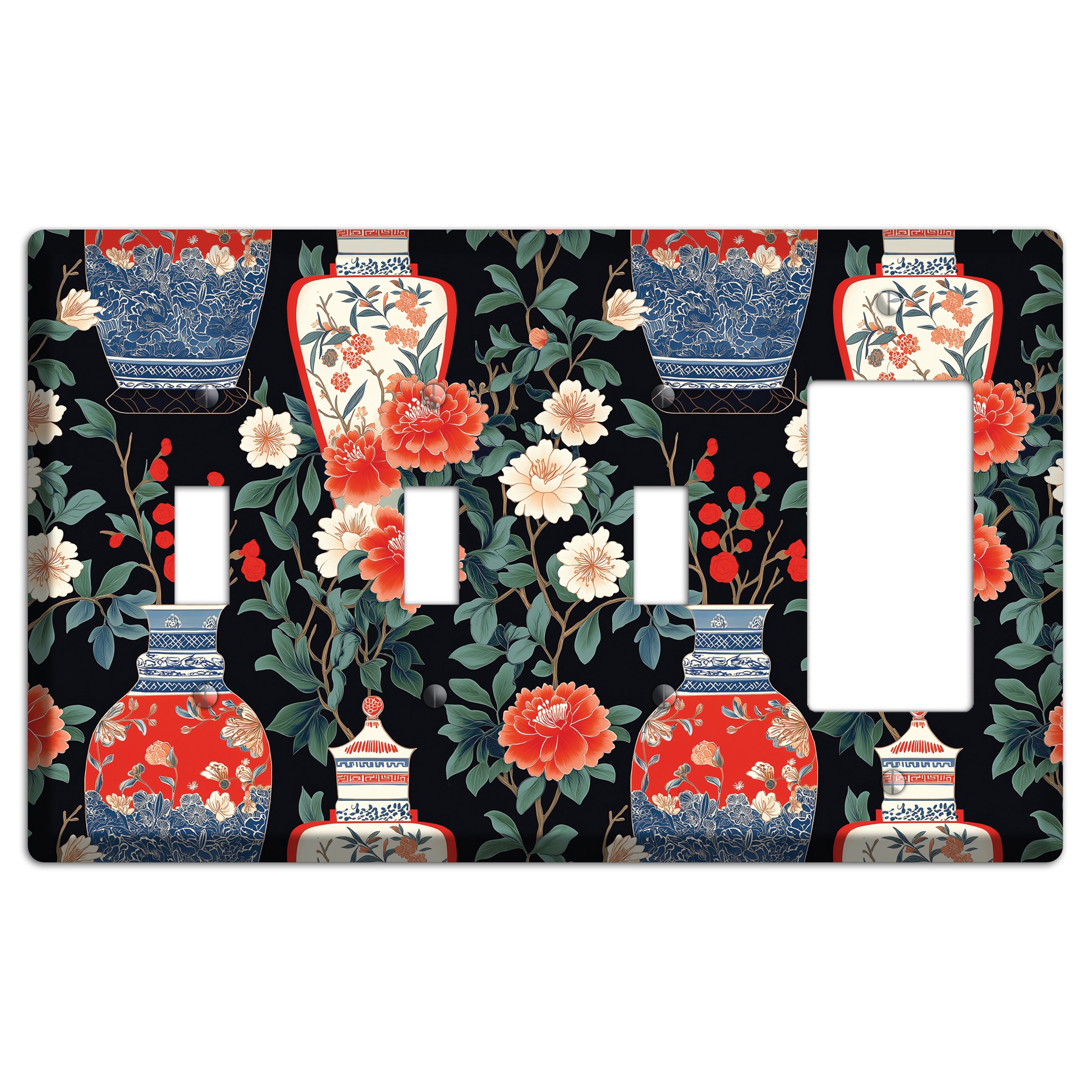 Porcelain Garden Dusk 3 Toggle / Rocker Wallplate