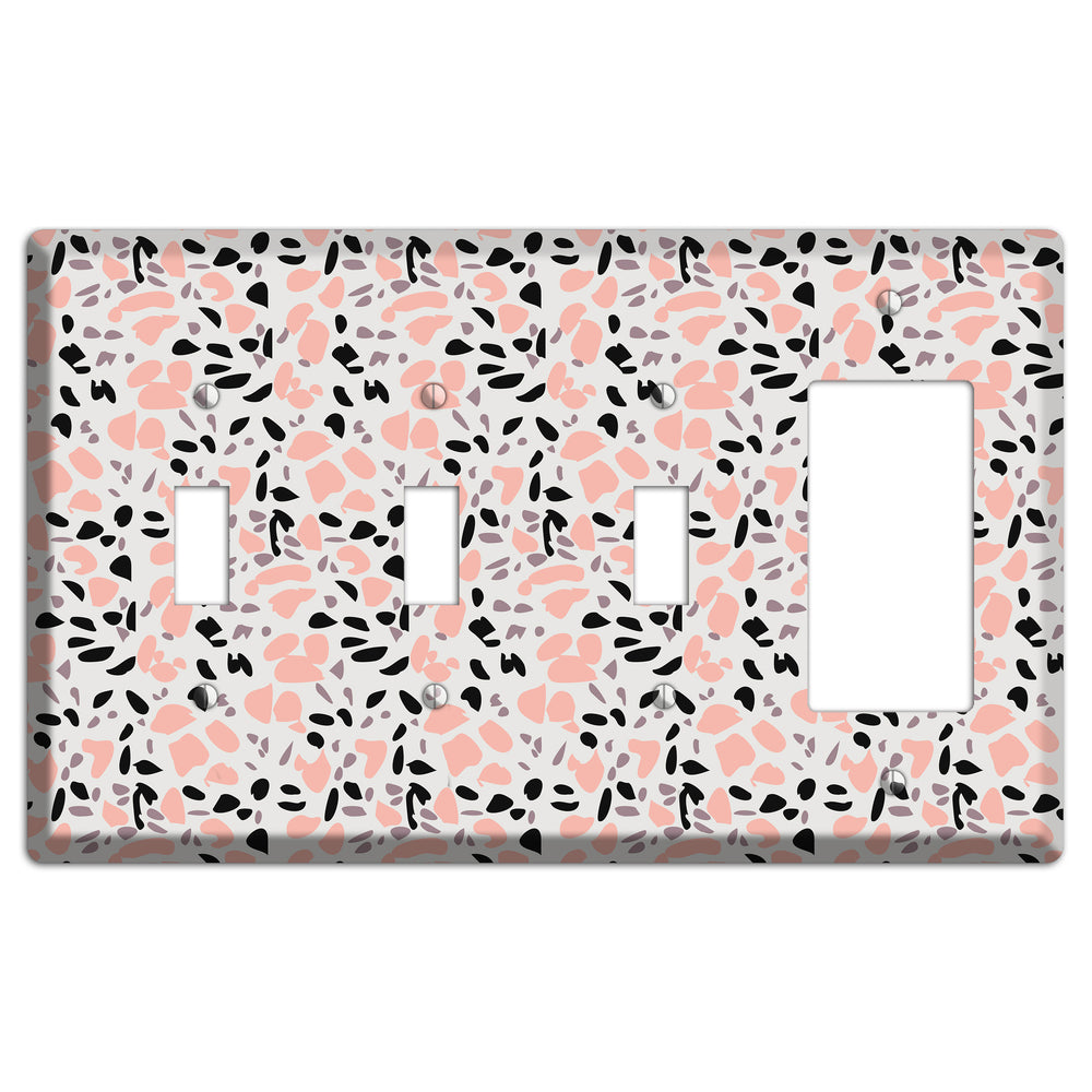 Rose Noir Confetti 3 Toggle / Rocker Wallplate